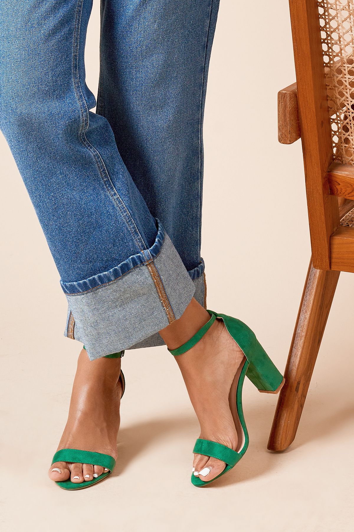 Dorothy Perkins Spark High Block Heel Sandals Green image 1