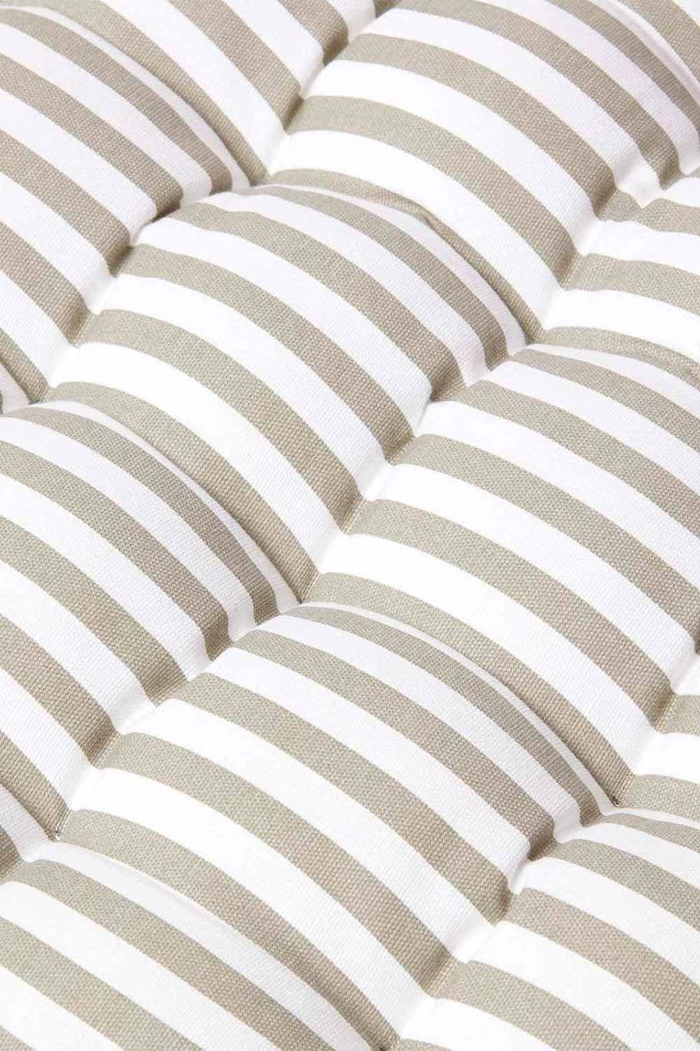 Homescapes Garden Bench Cushion Luxury 2 Seater Cotton Grey Striped Indoor Outdoor Pad image 3