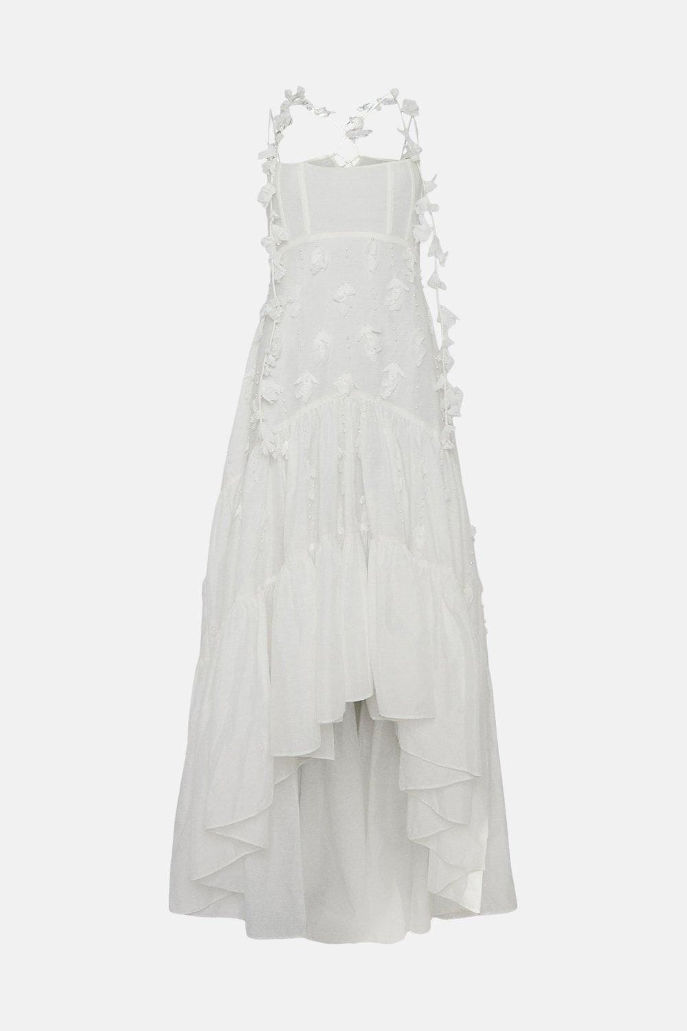 Coast 3d Floral Structured Bodice High Low Dress Ivory image 4