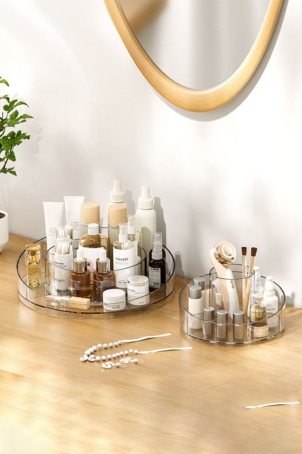 Living and Home Rotating Round Multifunctional Storage Skincare Shelf Desktop Organizer image 5