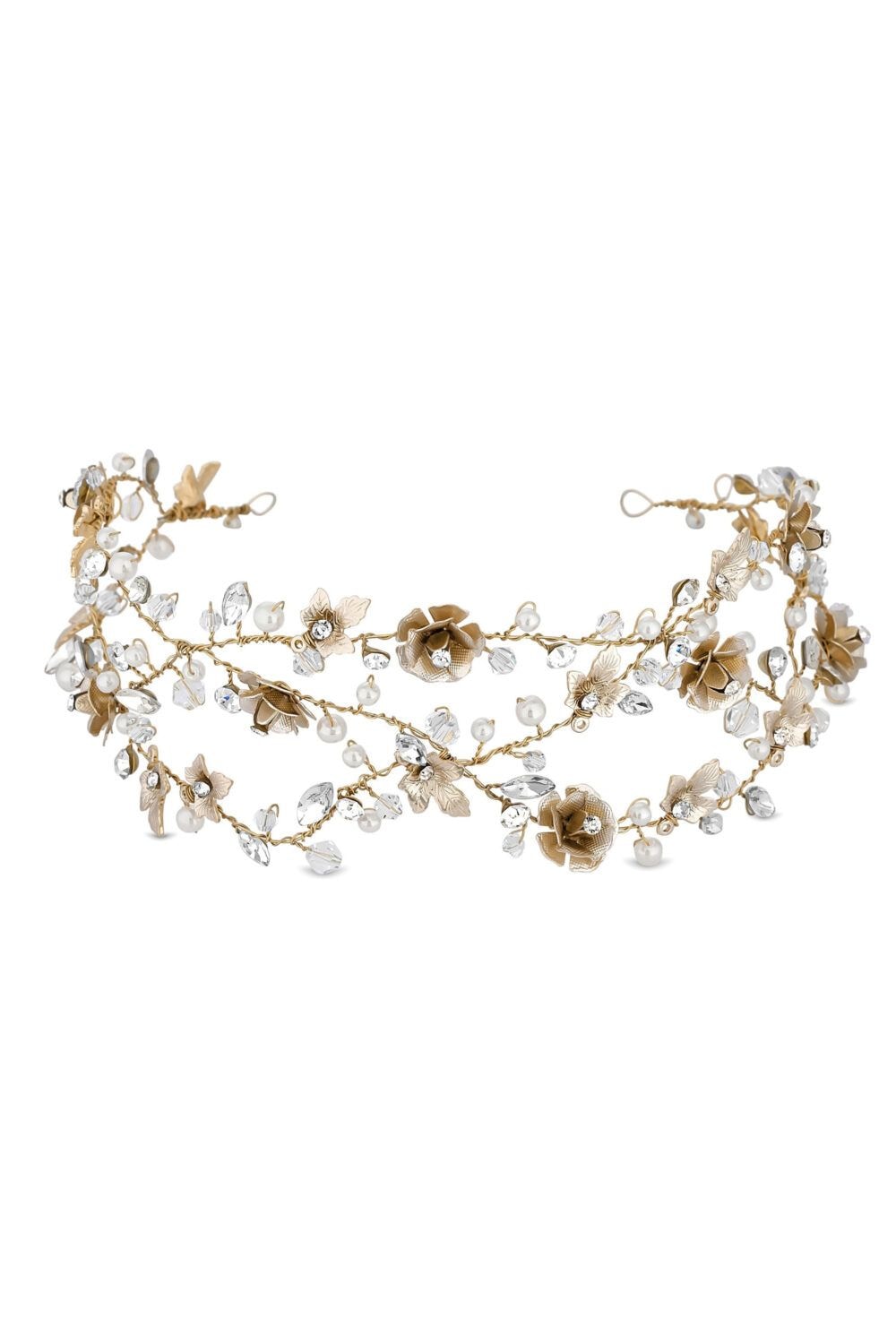 Jon Richard Gold Plated Sienna Gold Floral Hair Vine - Gift Pouch image 1