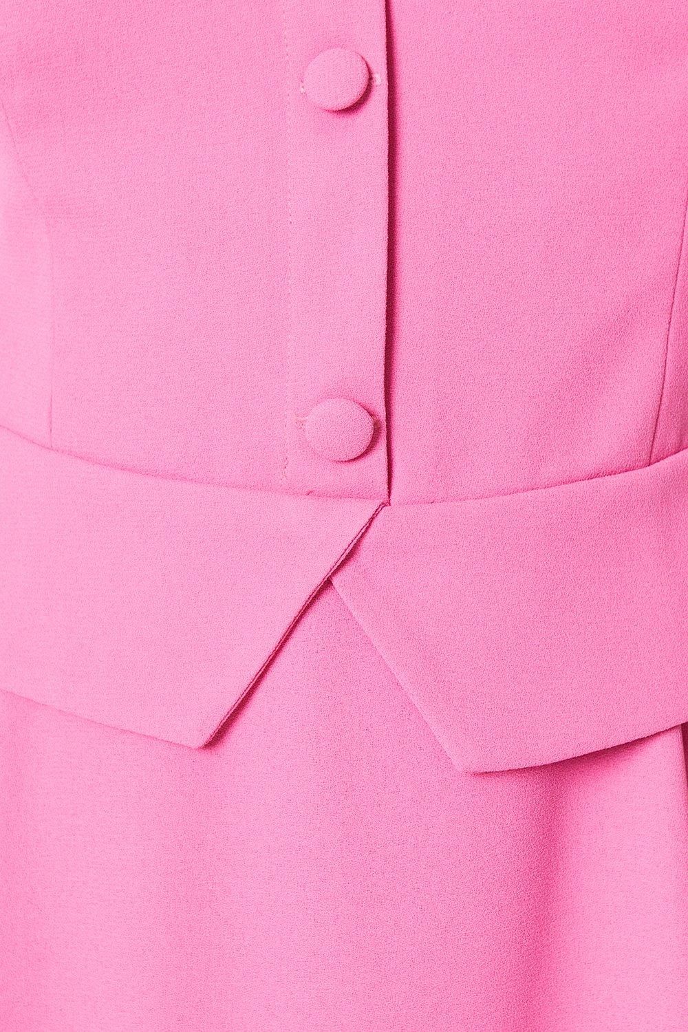 Coast Lisa Tan Waistcoat Midi Dress With Drape Skirt Hot Pink image 5