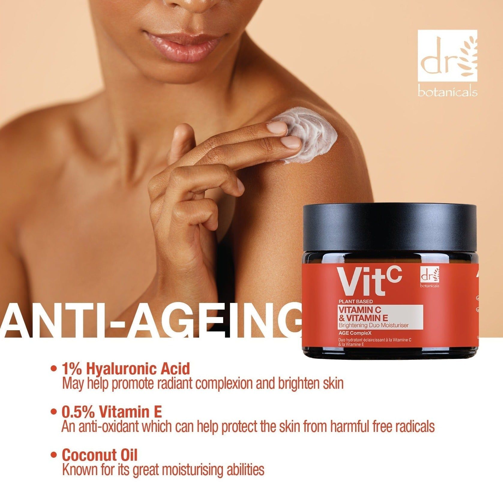 Dr. Botanicals Vitamin C 1% & Vitamin E Brightening Duo Moisturiser 60ml image 3