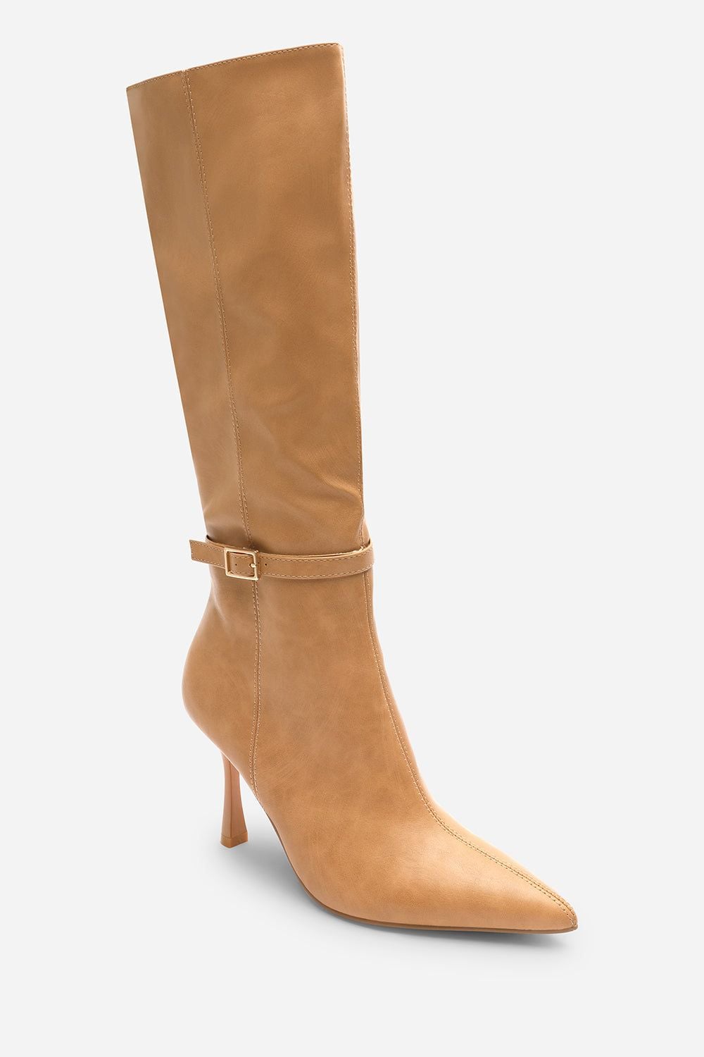 Where's That From 'Giada' Pointed Toe Knee High Stiletto Heel Boots with Side Buckle image 3