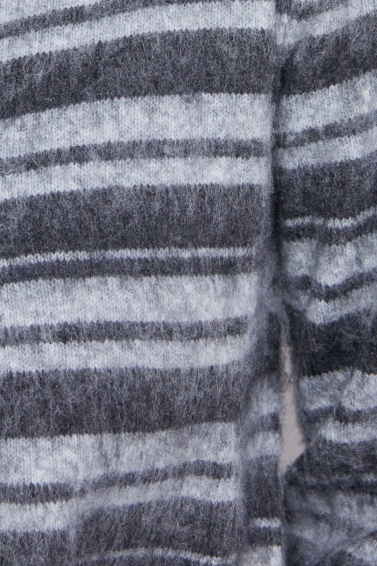 Warehouse Fluffy Striped Cardigan Black image 5