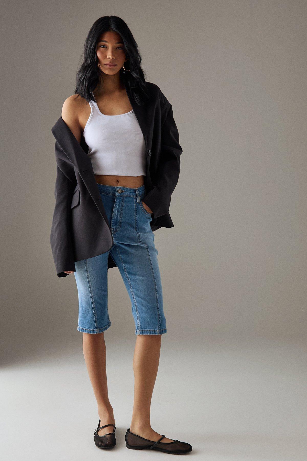 Warehouse Denim Capri Light Wash image 2