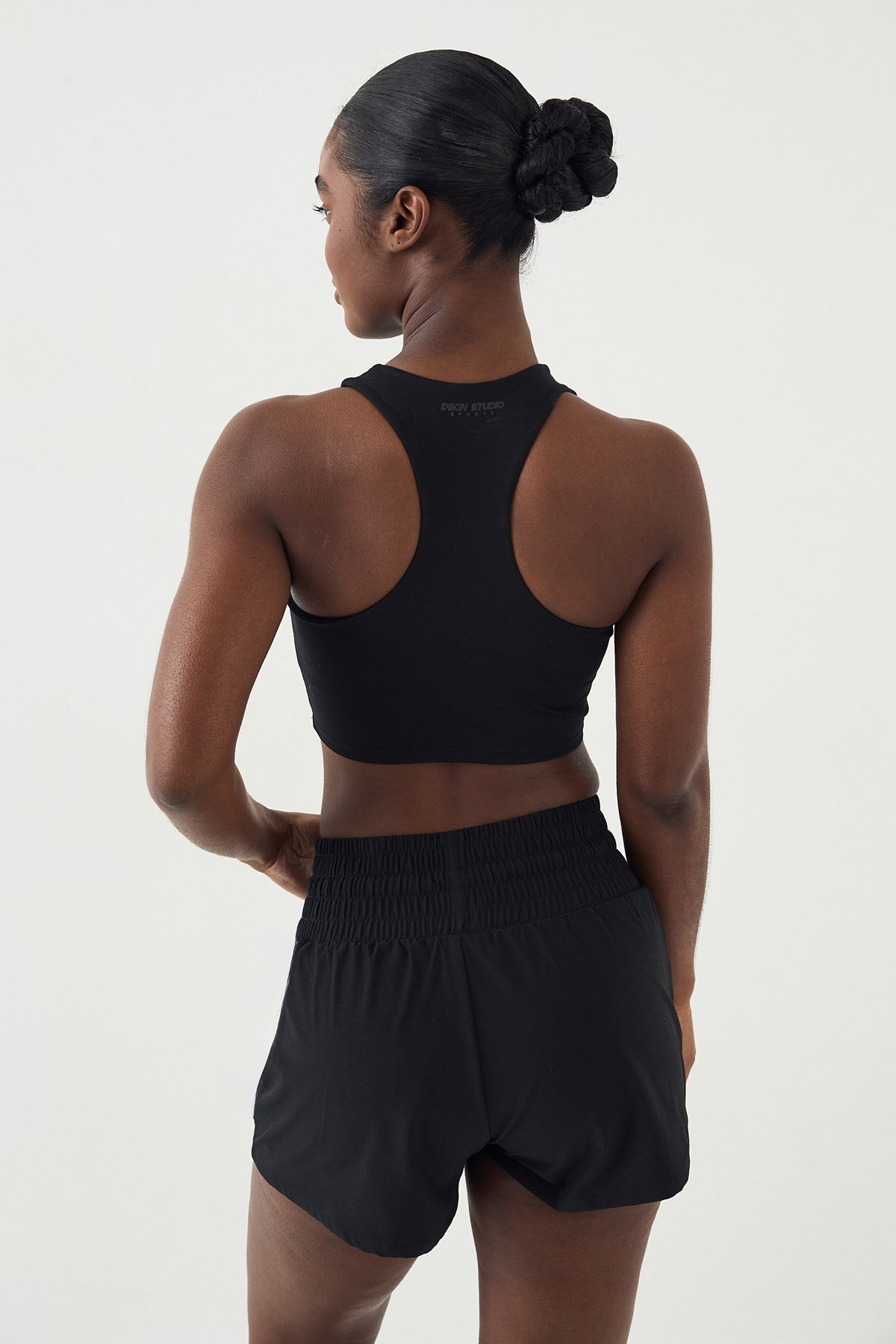 DSGN Studio DSGN Studio Ultra Sculpt Racer Back Padded Crop Vest Top Black image 2