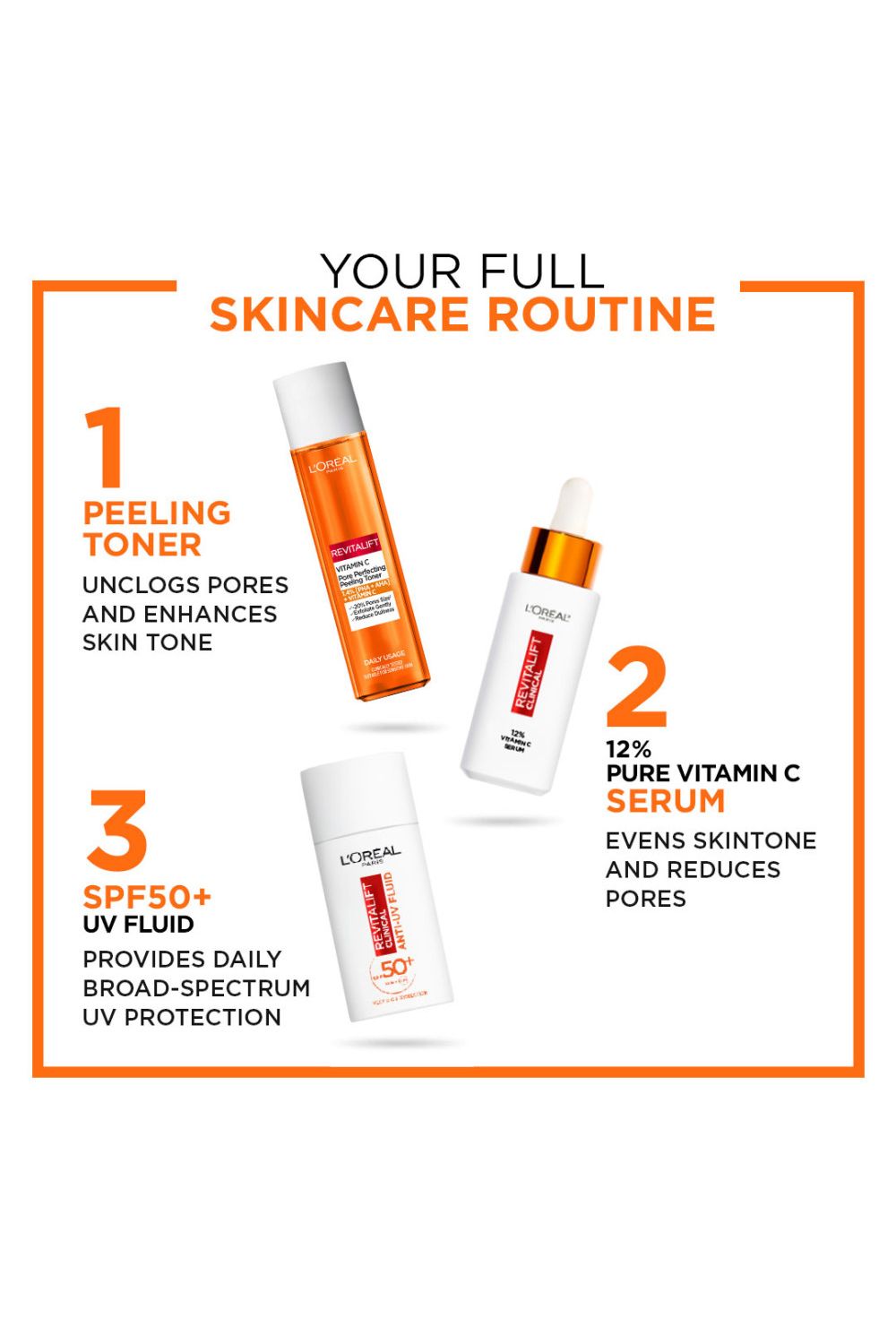 L'Oréal Paris Bright Reveal Vitamin C Pore Perfecting Peeling Toner, 180ml Multi image 4