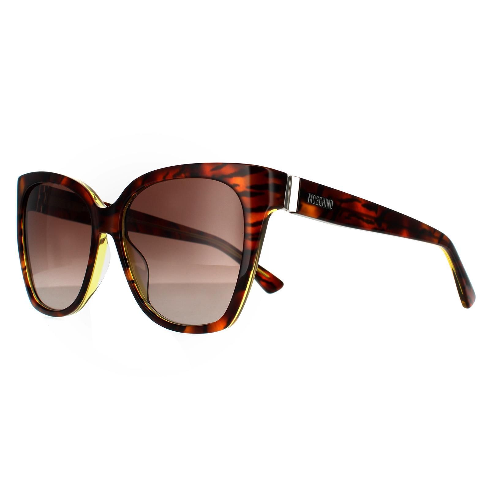 Moschino Square Havana Yellow Brown Gradient Sunglasses image 2