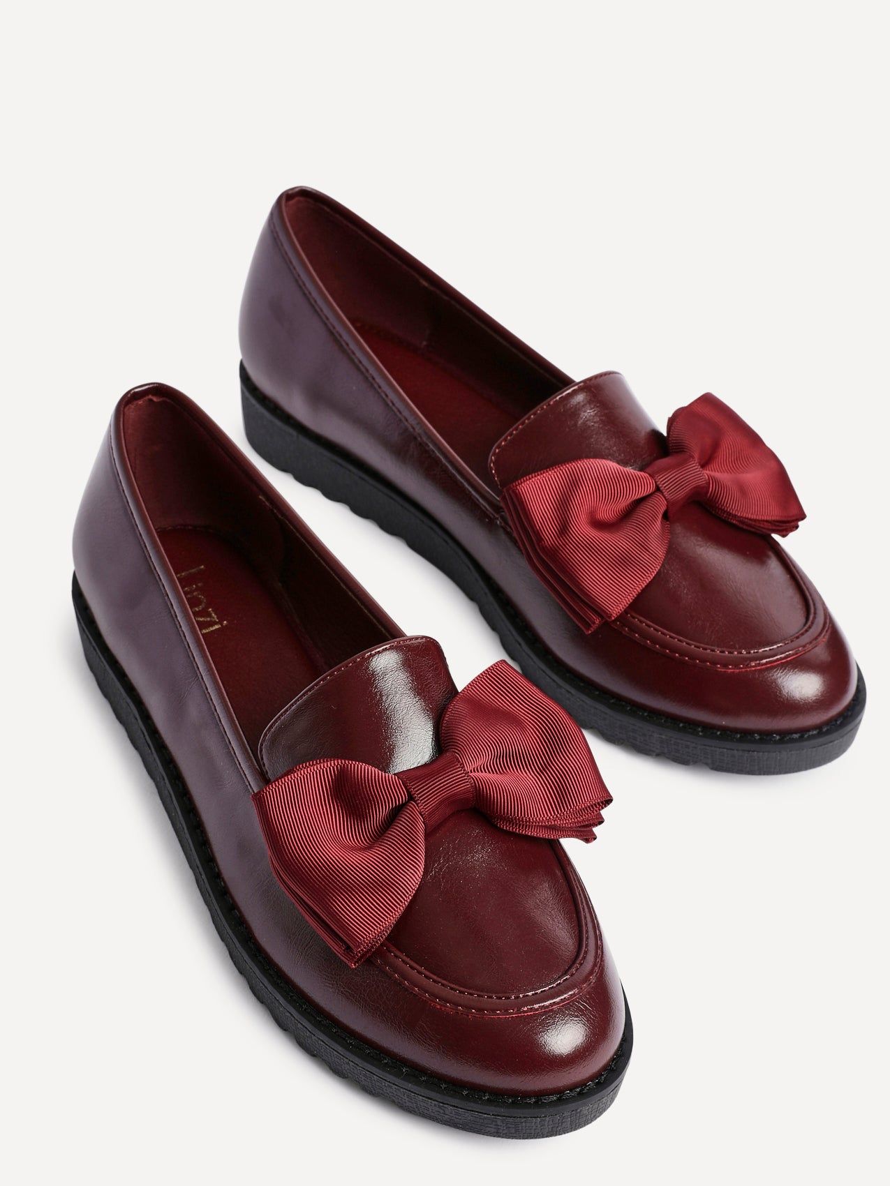Linzi Cathy Burgundy High Shine Classic Slip On Loafer image 4