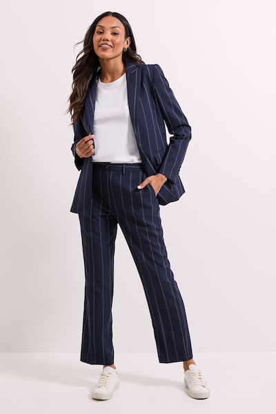 Dorothy Perkins Stripe Ankle Grazer Trouser Navy