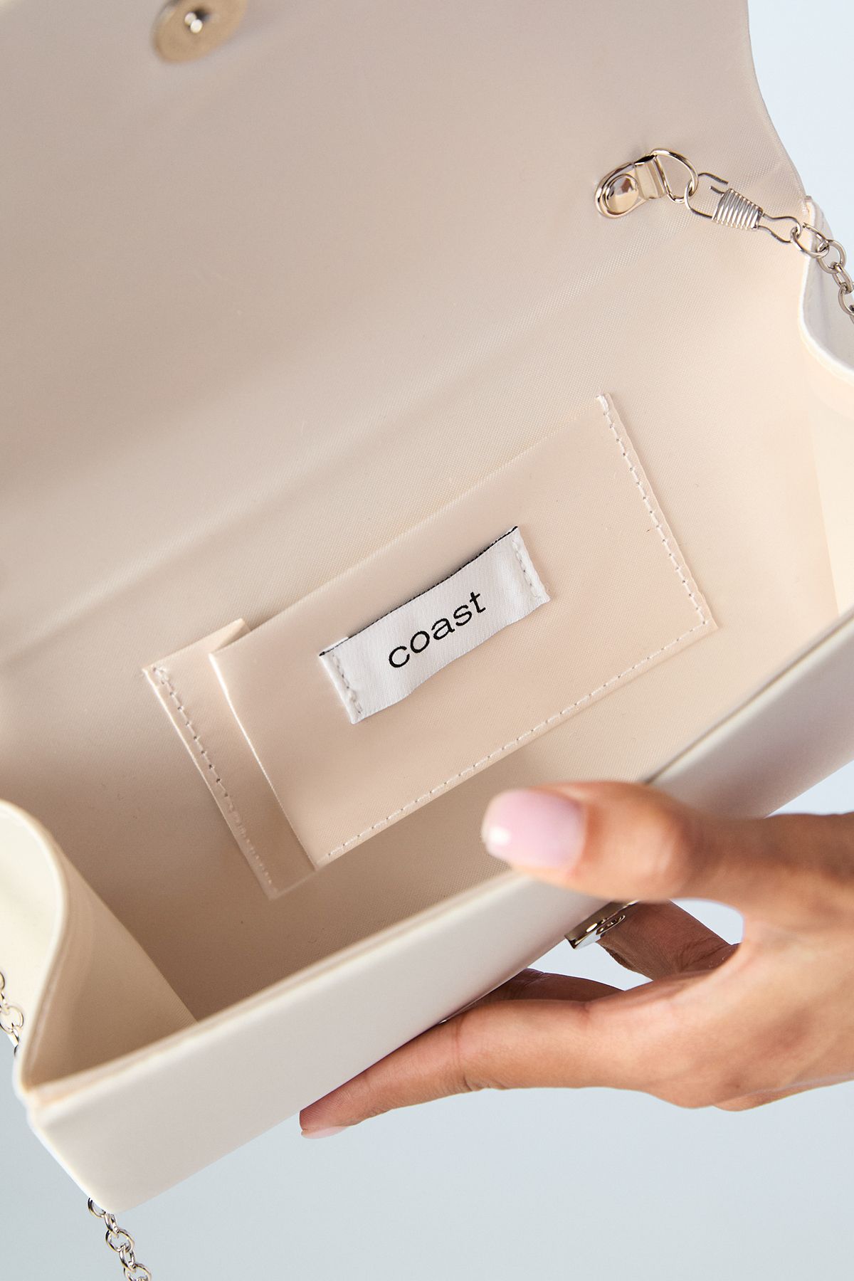 Coast Bridal Dream Satin Large Diamante Bow Clutch Bag Ivory image 3