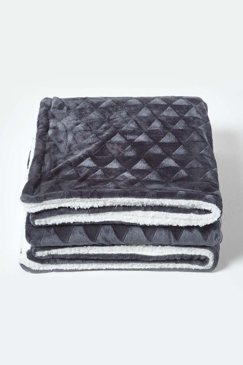Homescapes Geometric Triangle Velvet Throw image 2