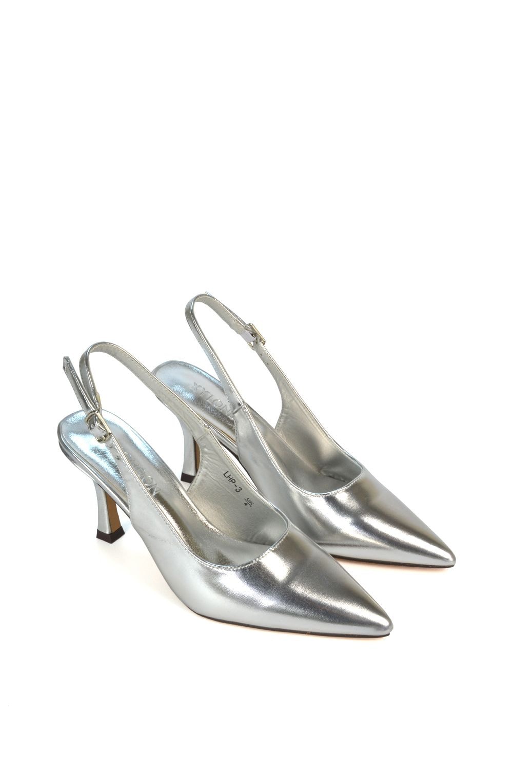 XY London 'Valerie' Stiletto High Heel Closed Toe Slingback Court Shoes image 4