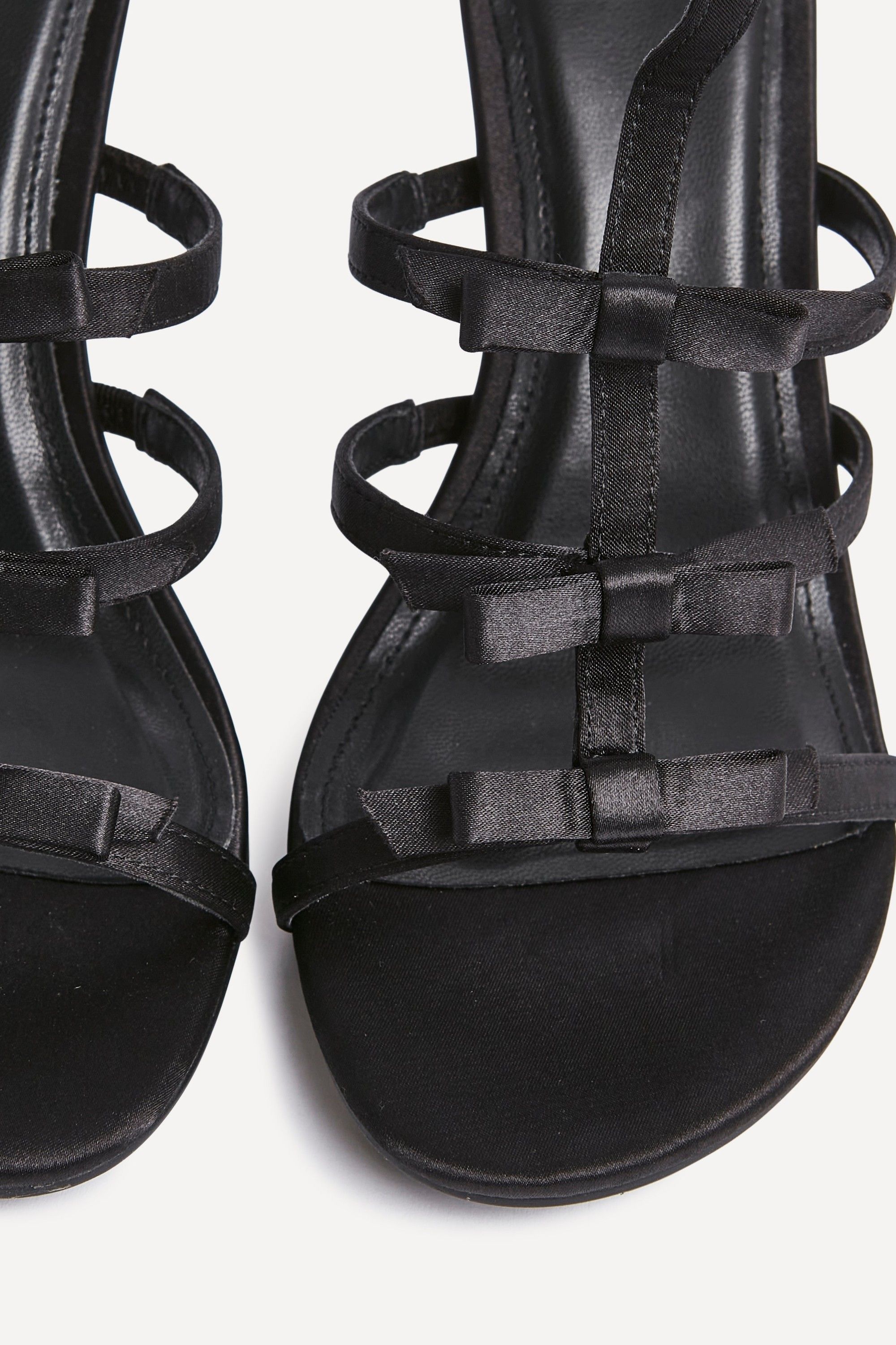 Linzi Saviour Black Satin T-Bar Bow Heel image 5