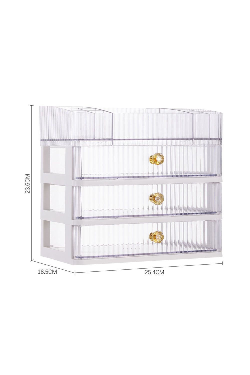 SHEONLY 4-Tier Transparent Makeup Organizer with Drawers image 6