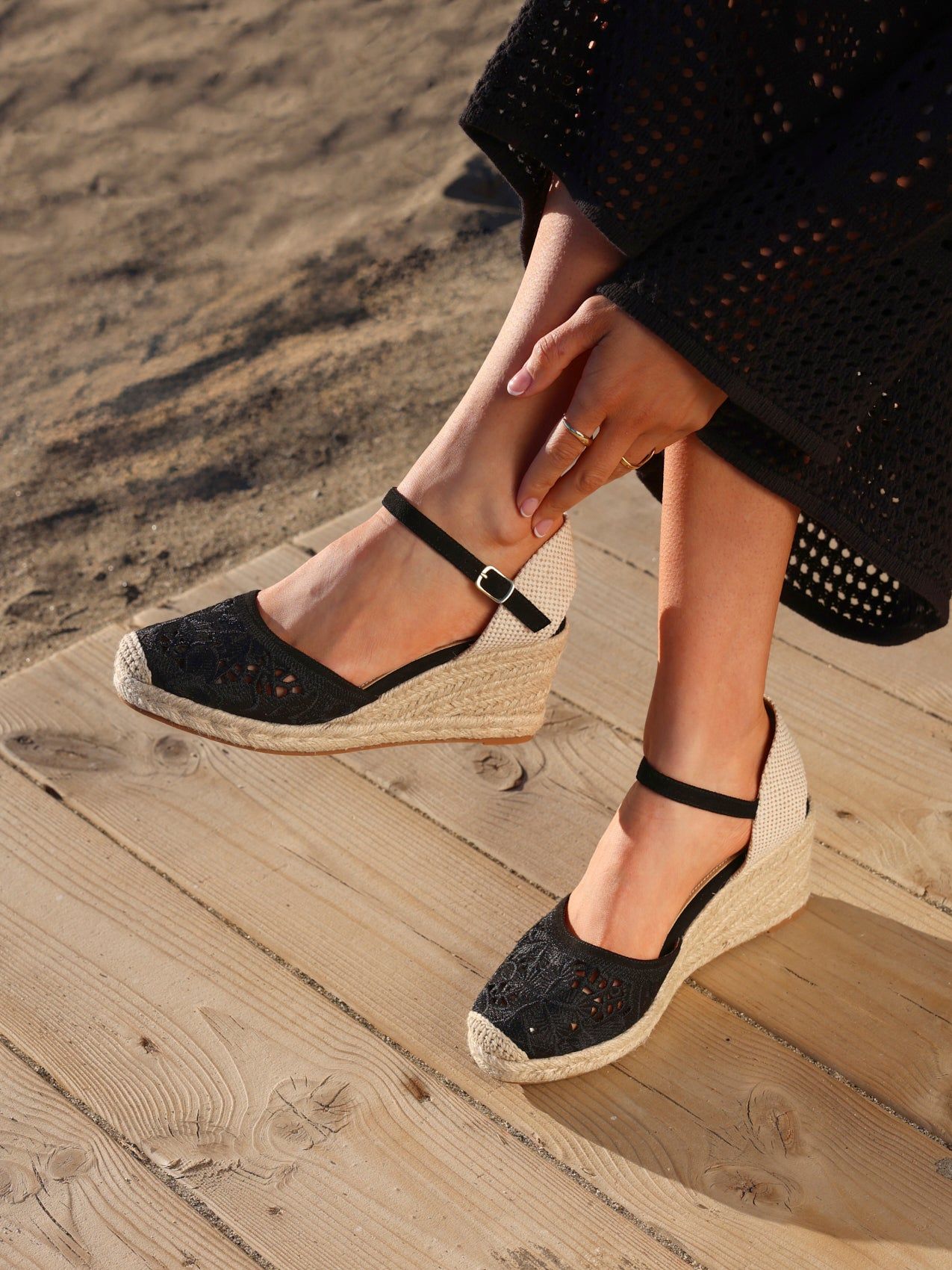 Linzi Kayla Black Closed-Toe Wedge image 2