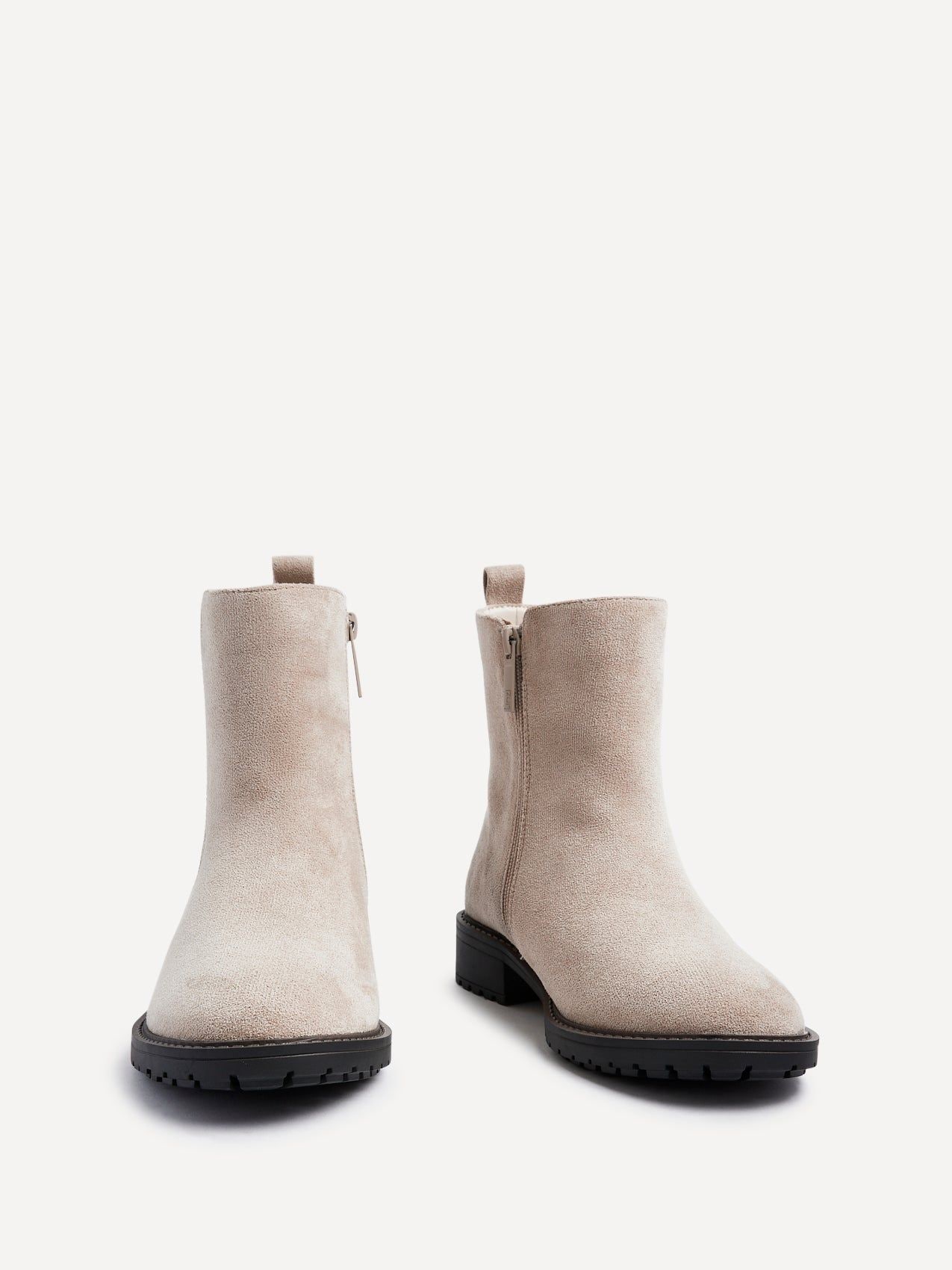 Linzi Holland Wide Fit Beige Faux Suede Classic Chelsea Boot image 3
