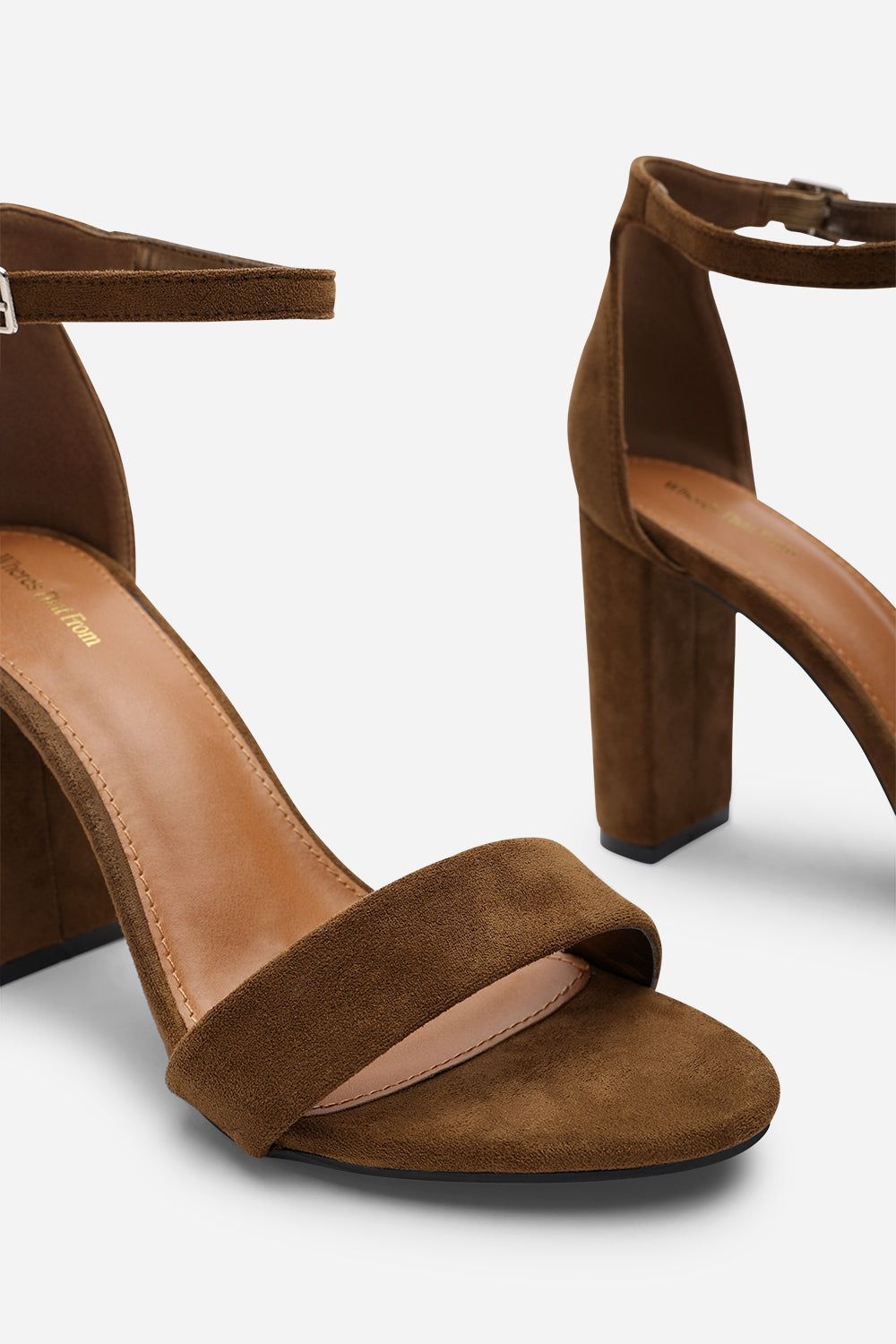 Where's That From 'Skye' Strappy Block Heels With Buckle Suede image 6