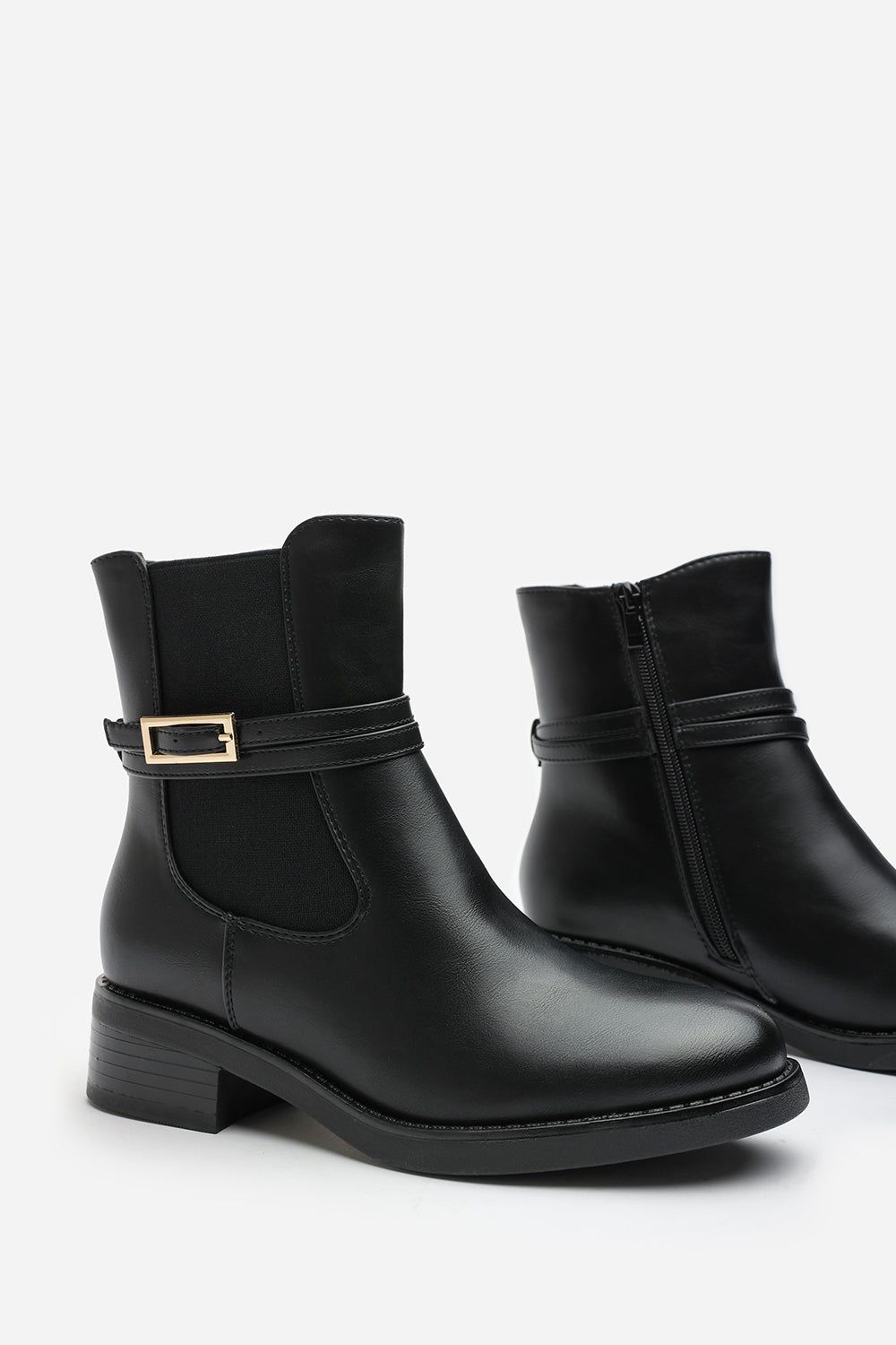Where's That From 'Riya' Ankle Boot with Gold Buckle Detail image 4