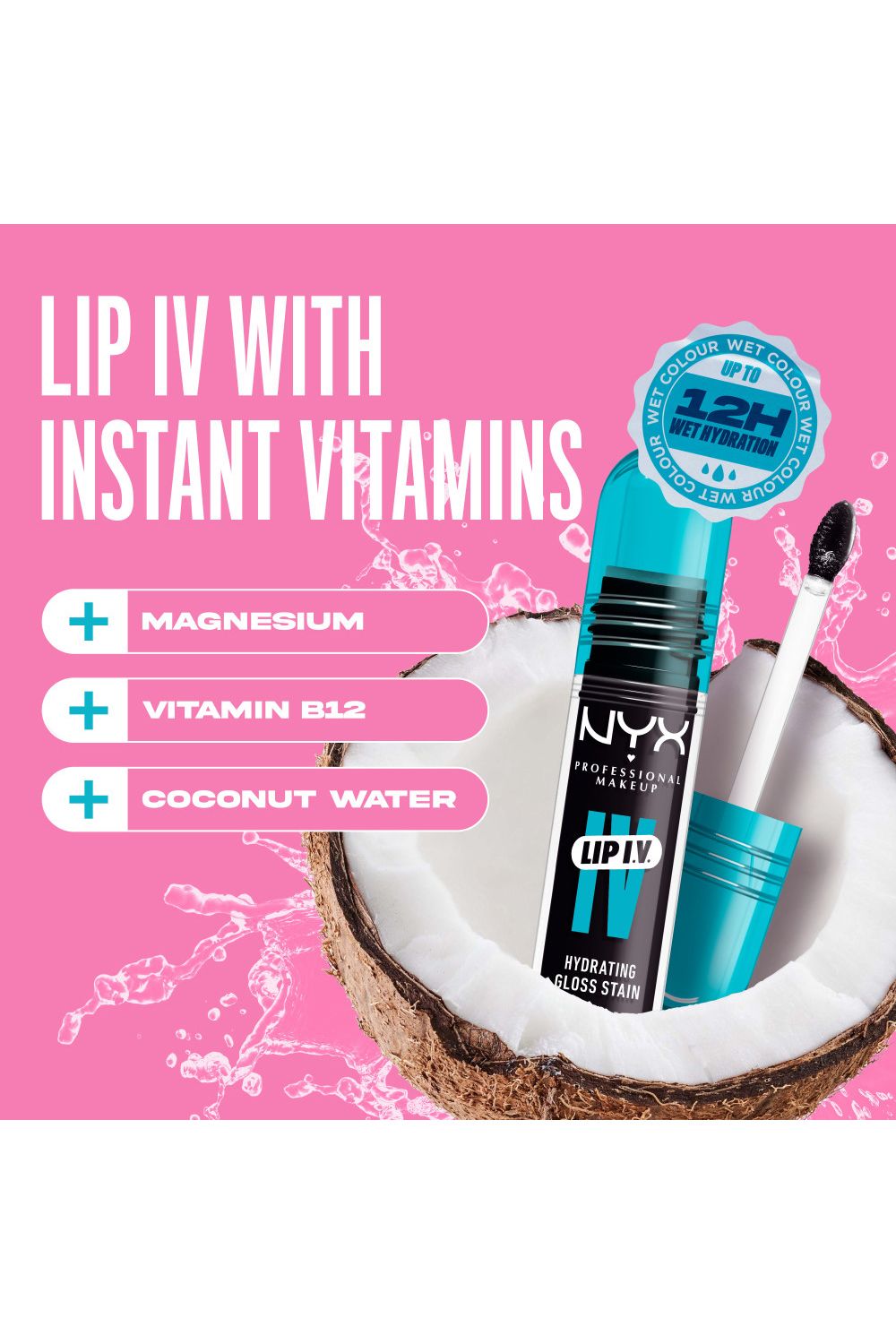 NYX Professional Makeup Lip IV Hydrating Gloss Stain, Lip Gloss 5ml Grape Gushin image 7