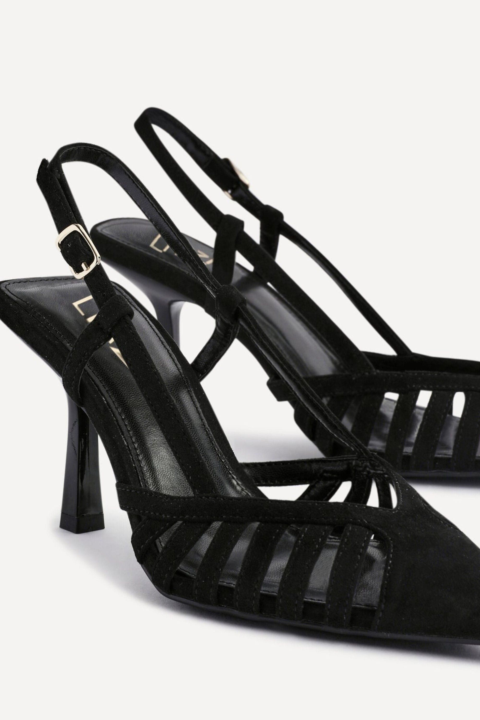 Linzi Alias Black Faux Suede Cut Out Court Heels image 4