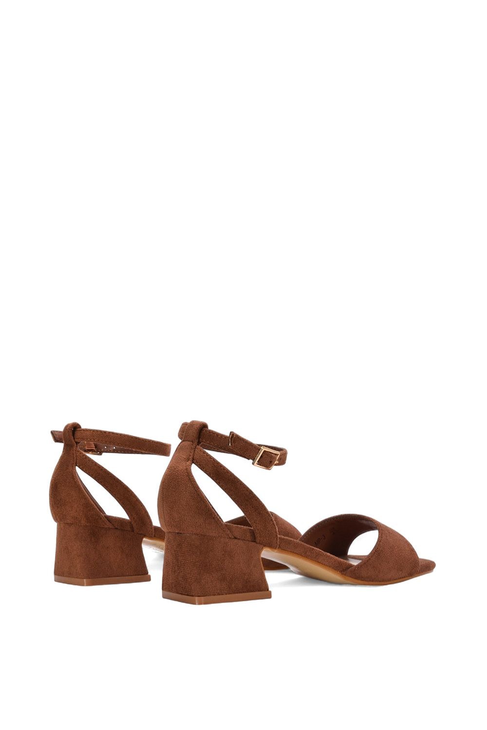 XY London 'Hayley' Strappy Block Low Heel Sandals With Cut Out image 3