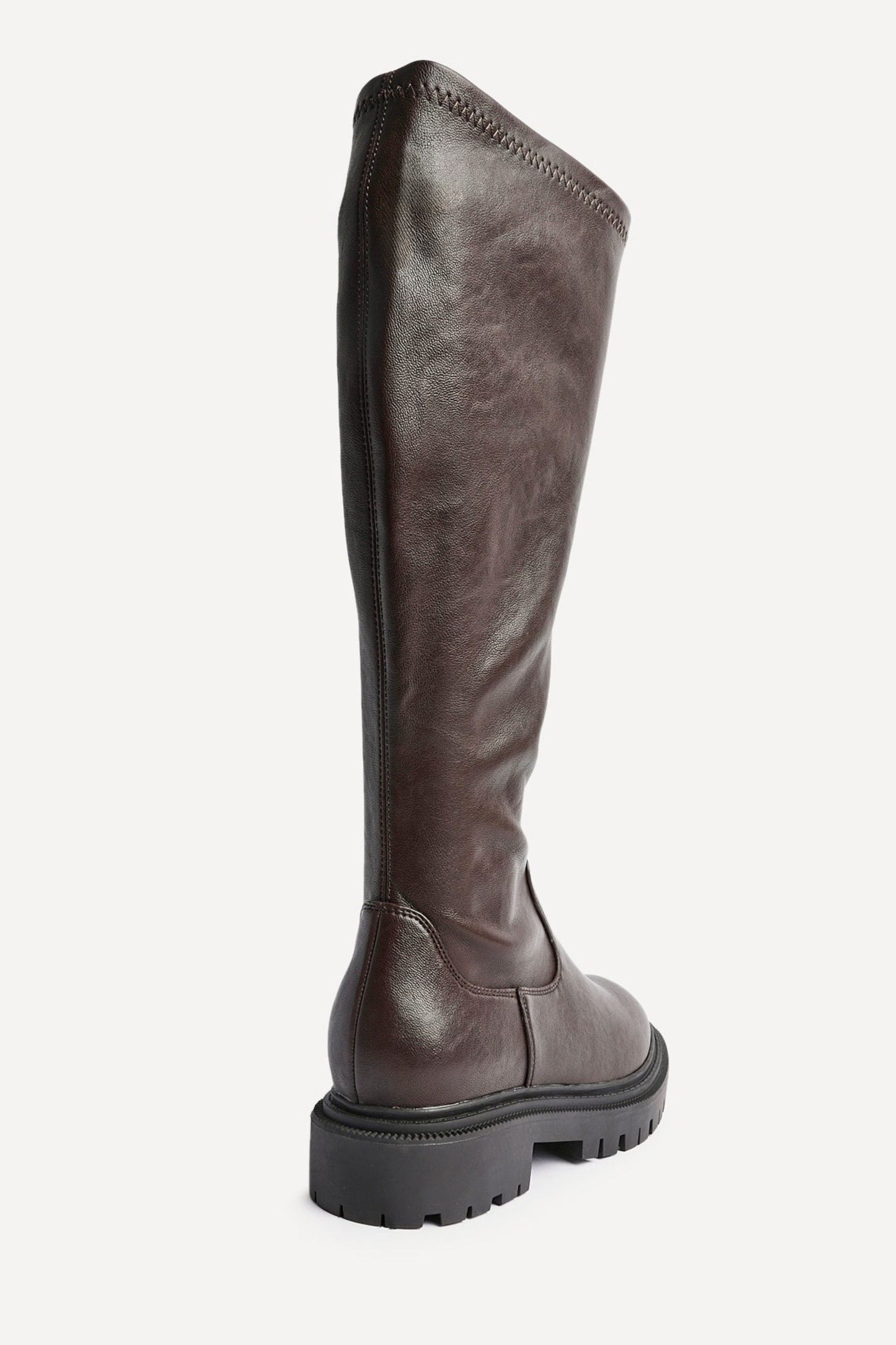 Linzi Hallie Brown Faux Leather Long Boots image 5