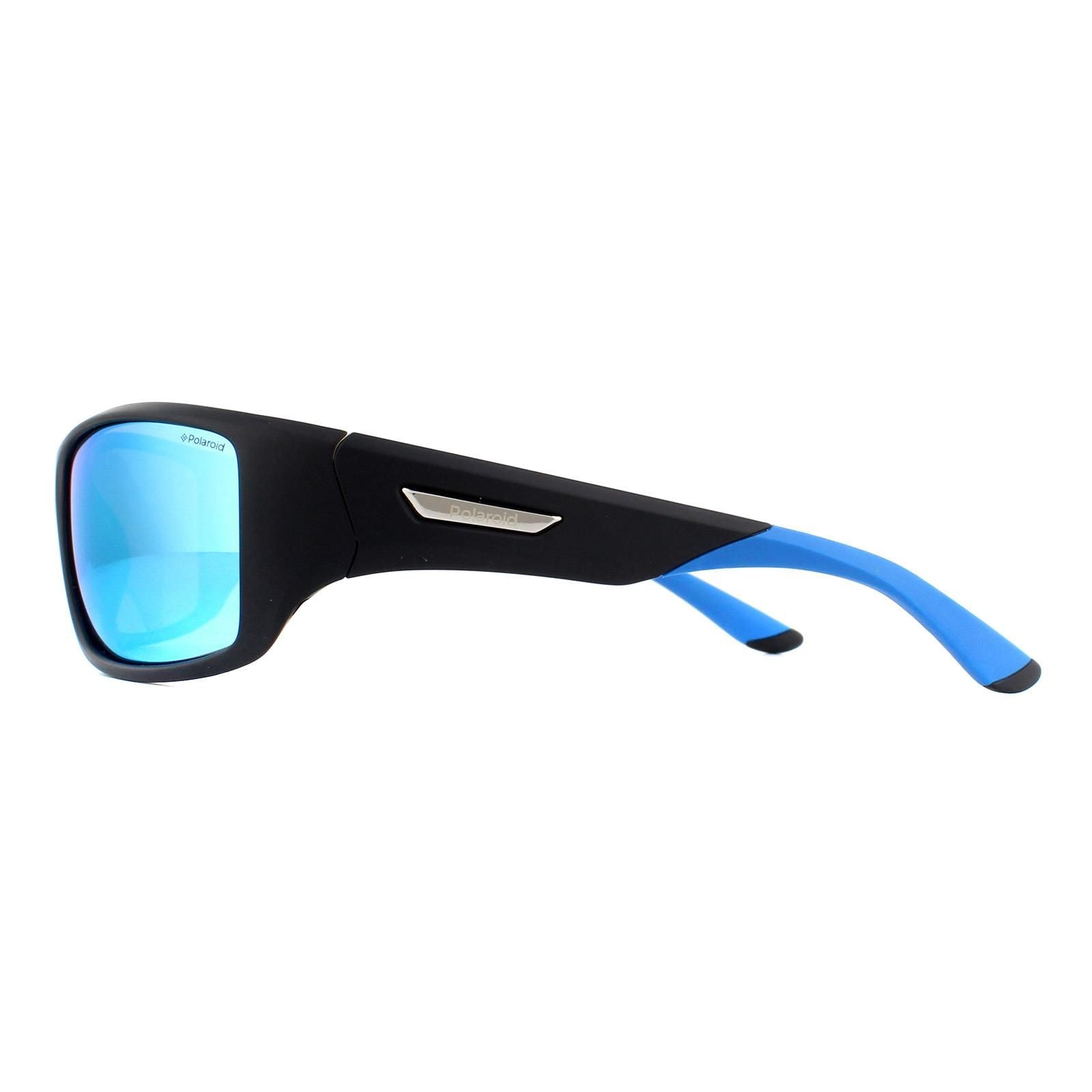 Polaroid Sport Sport Matte Black Blue Mirror Polarized Sunglasses image 3