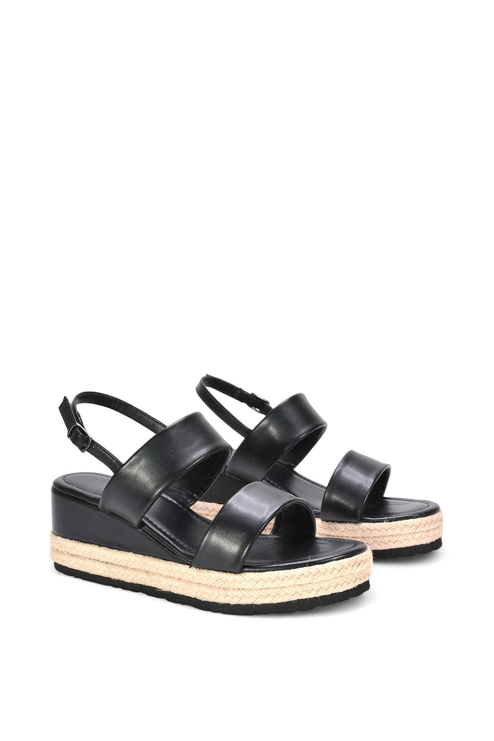 XY London 'Ally' Low Heel Platform Wedge Espadrill  Slingback Sandals image 3