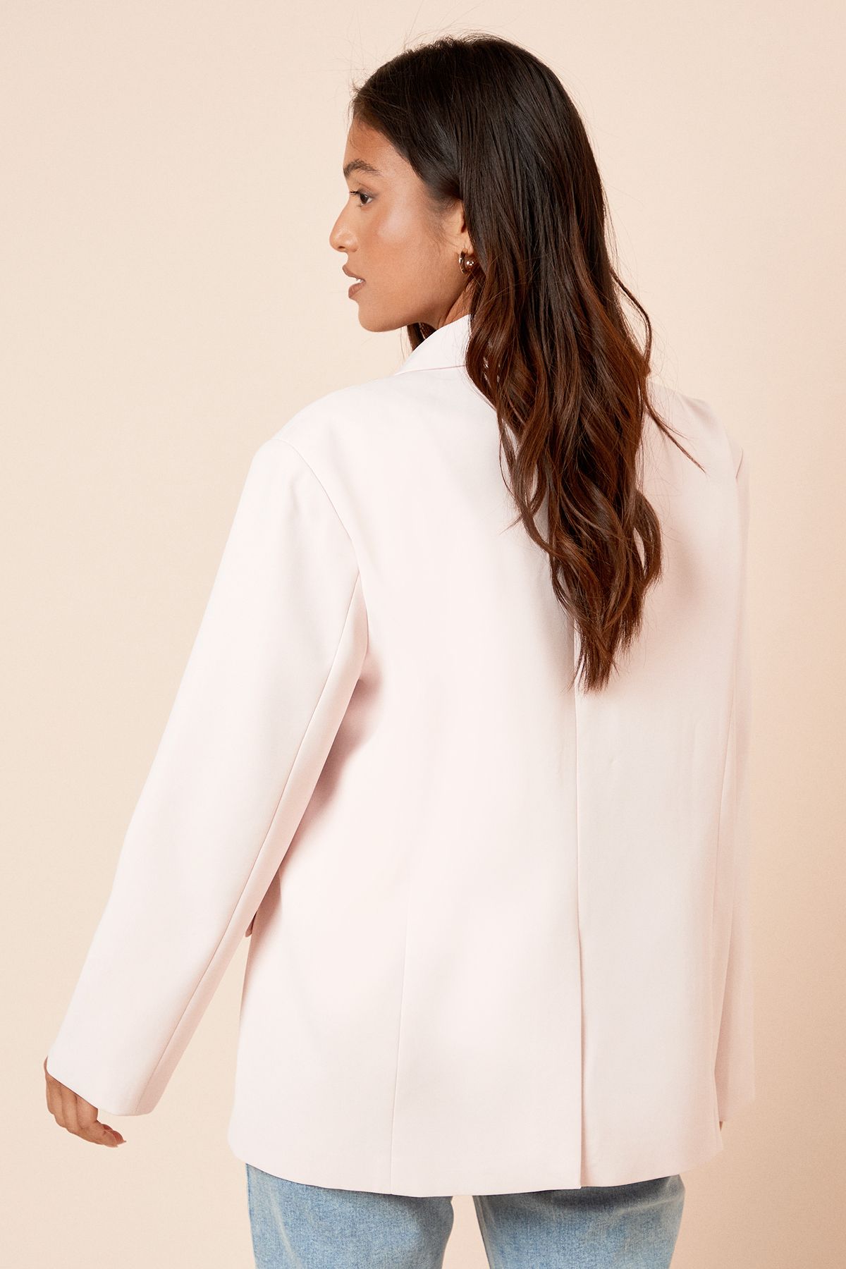 Dorothy Perkins Petite Oversized Double Breasted Blazer Blush image 3