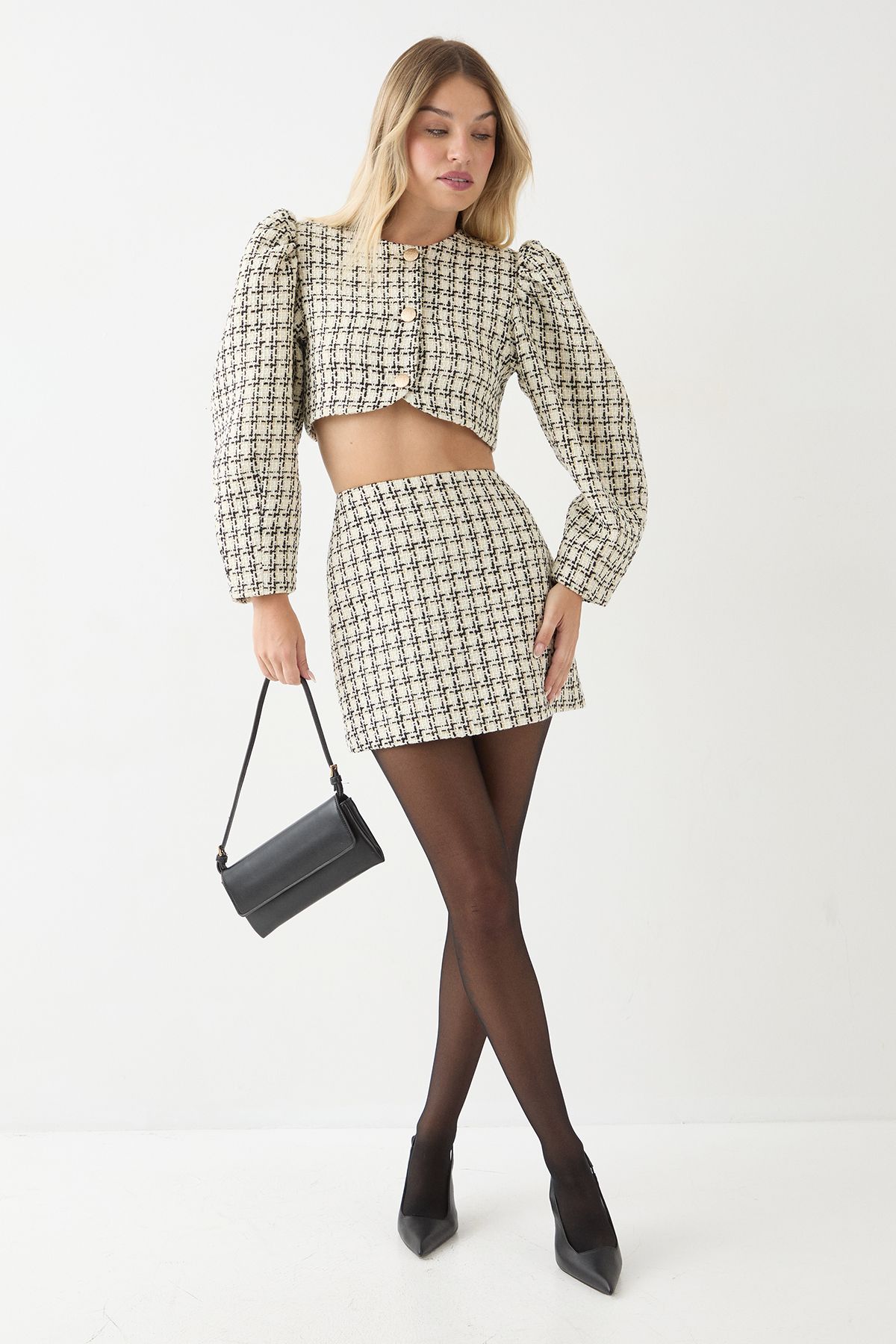 MissPap Premium Boucle mini skirt Mono image 1