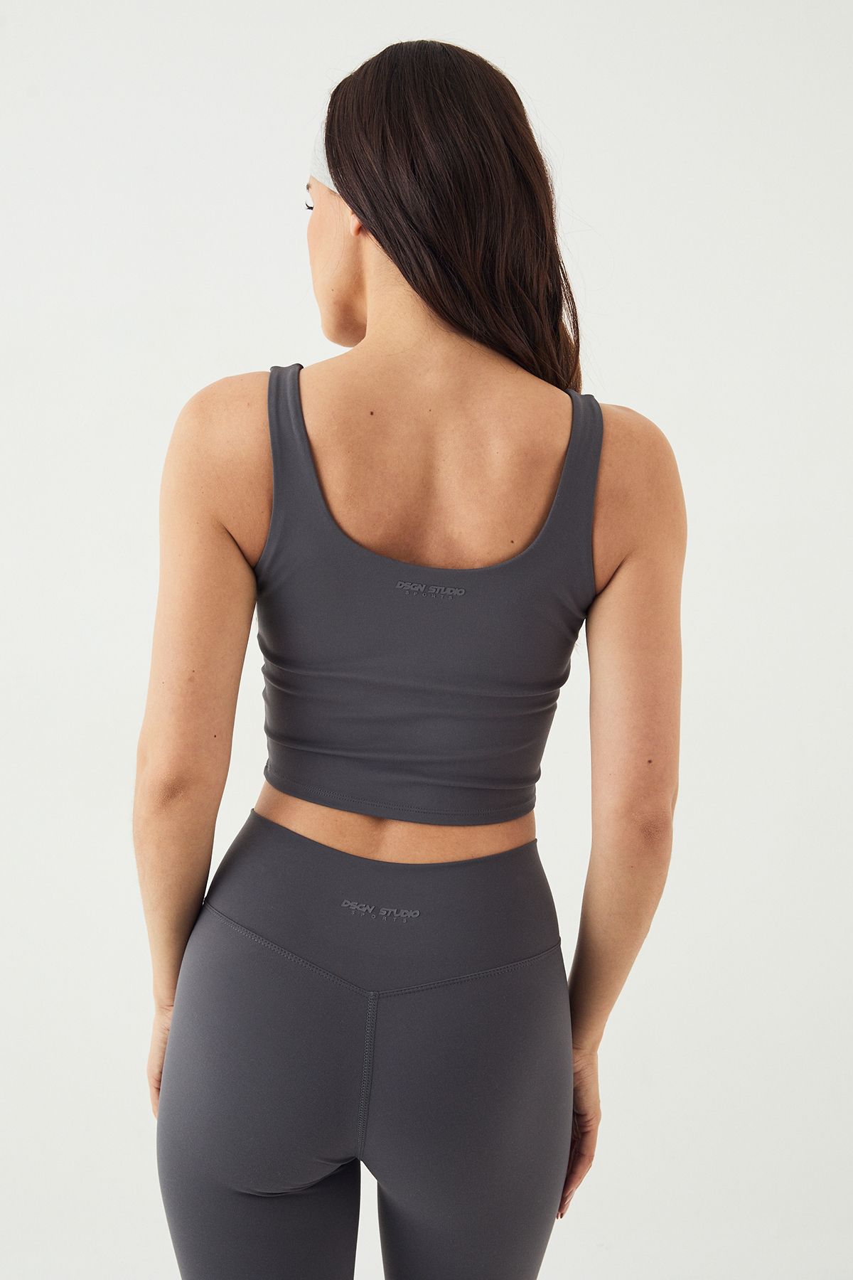 DSGN Studio DSGN Studio Ultra Sculpt Longline Plunge Sports Bra Slate Grey image 2