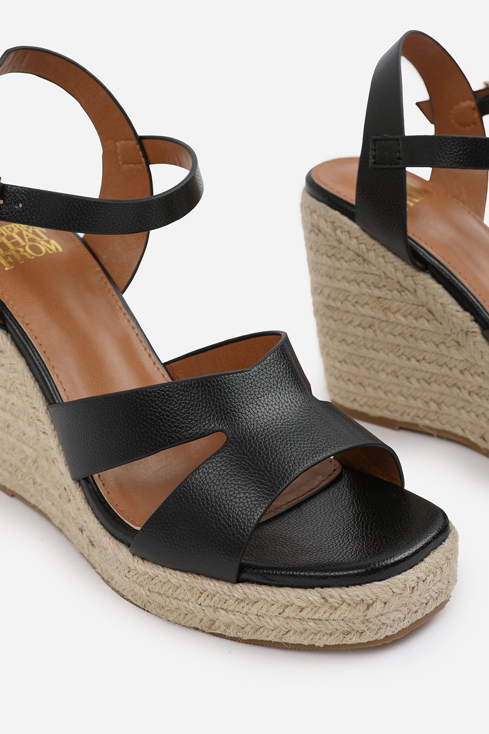 Where's That From 'Jaime' Cut Out Strap Detail Wedge Shoes With Buckle Closure image 4
