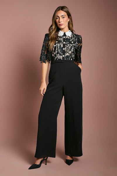 Coast Lace Shirt Short Sleeve Jumpsuit Mono