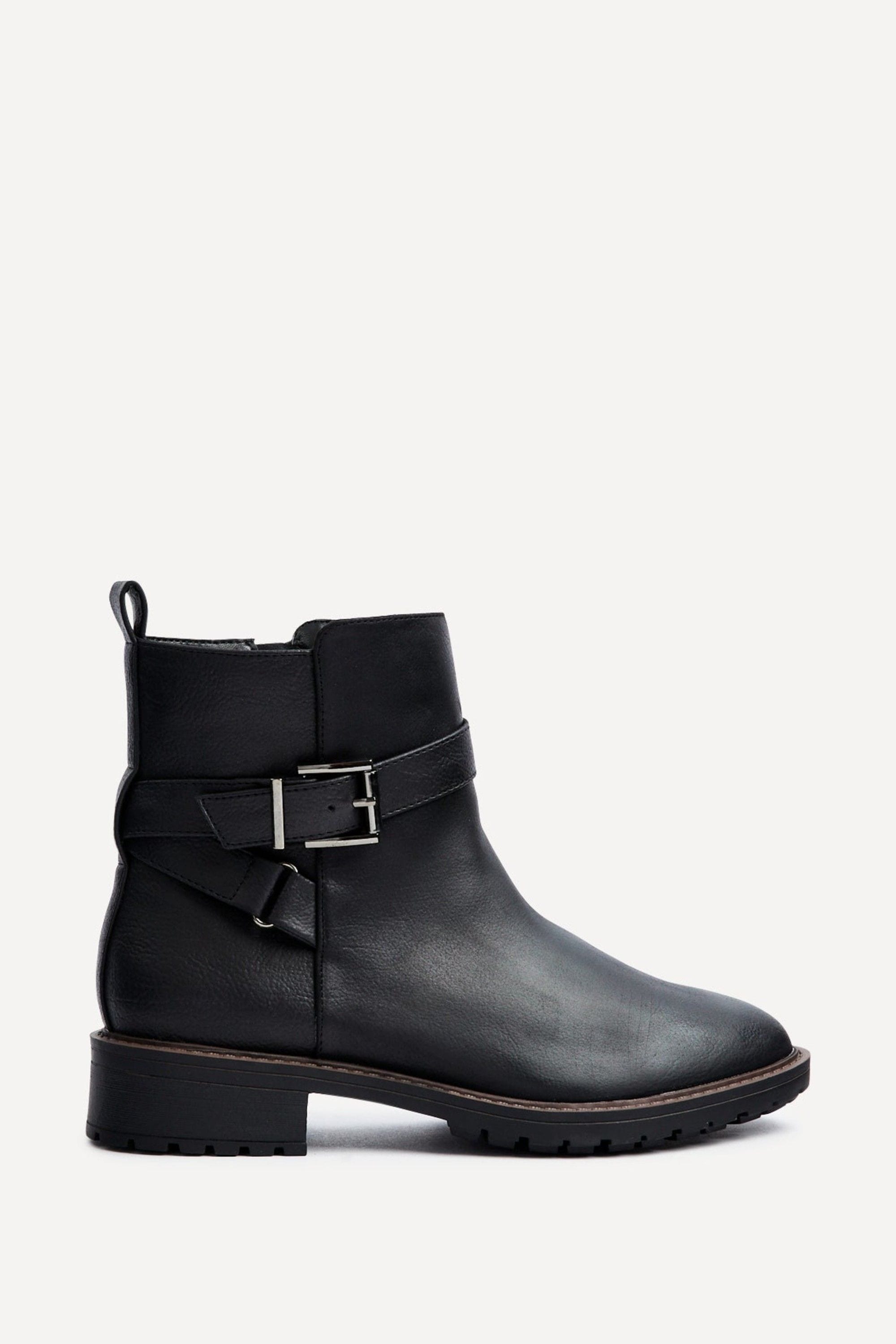 Linzi Edie Wide Fit Black Nubuck Ankle Boot image 1