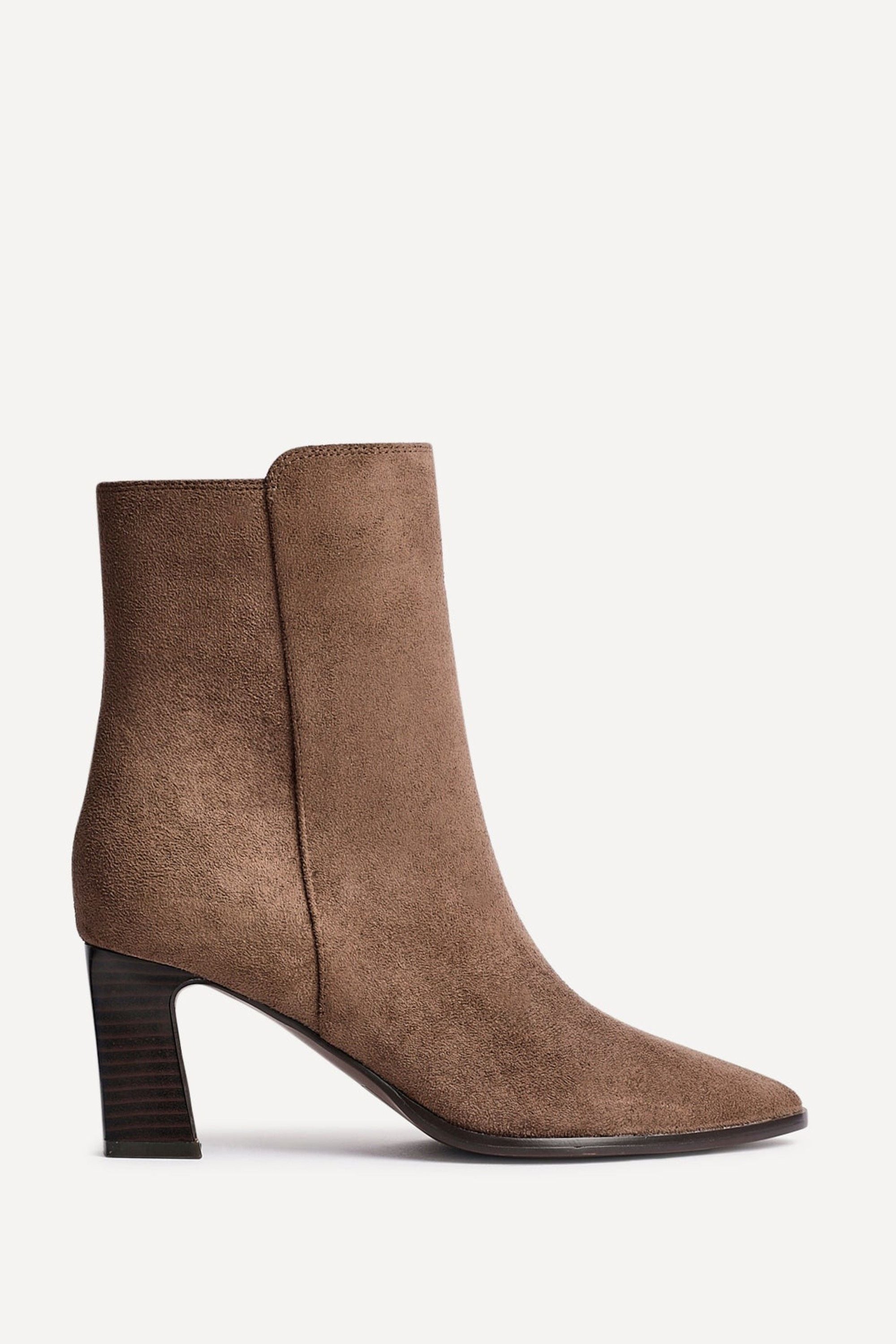Linzi Thorn Brown Suede Stacked Block Heel Ankle Boot image 1