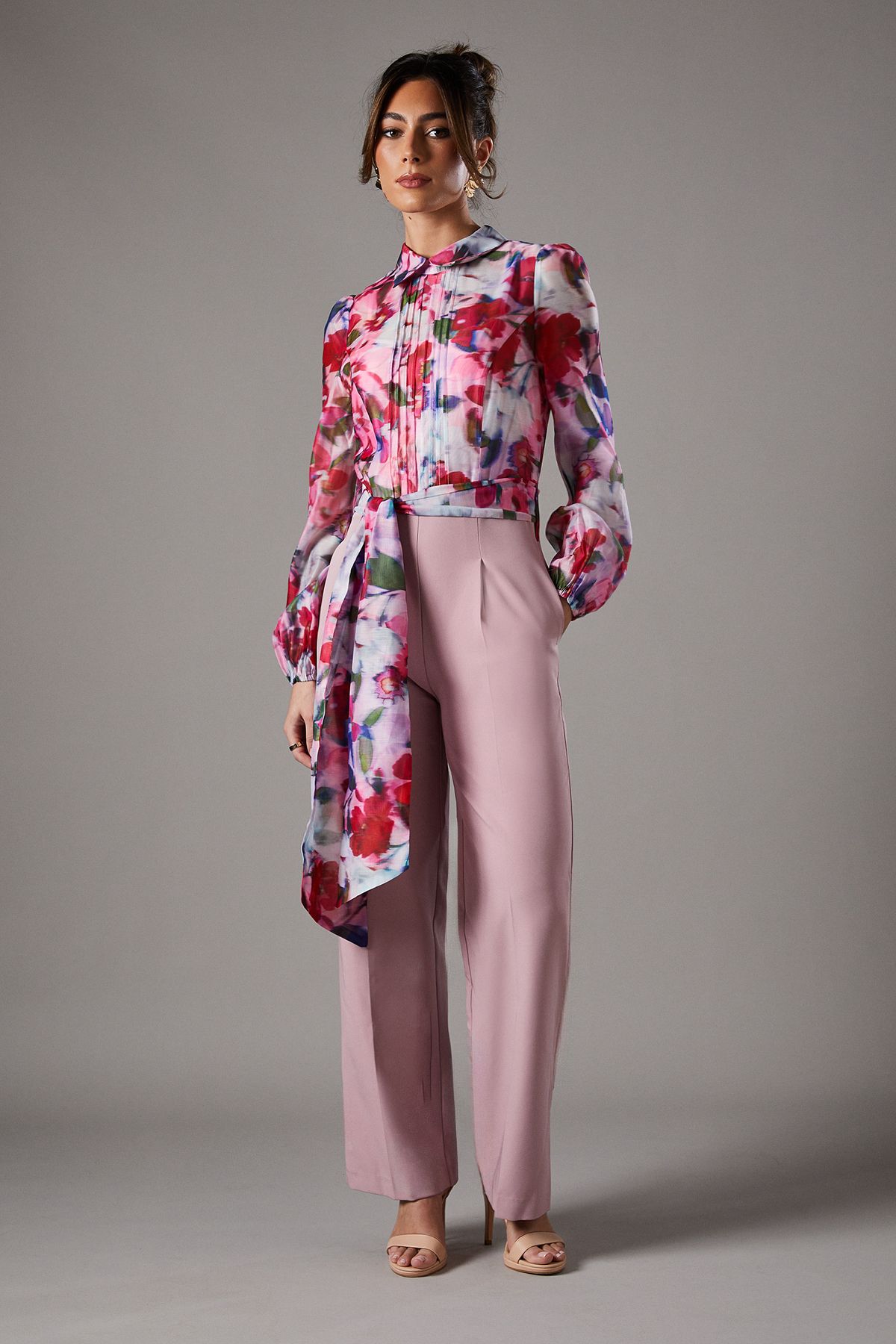 Coast Organza Printed Bodice Jumpsuit Pink image 1