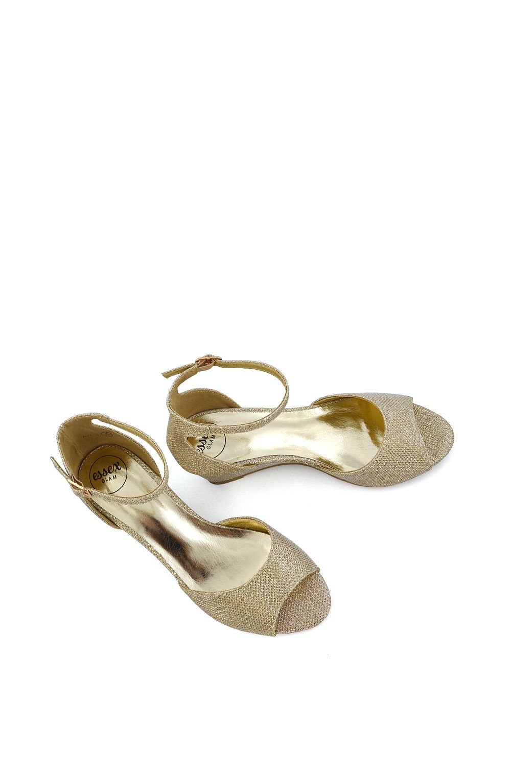 XY London 'Lottie' Peeptoe Mid Wedge Heel Sandals image 3