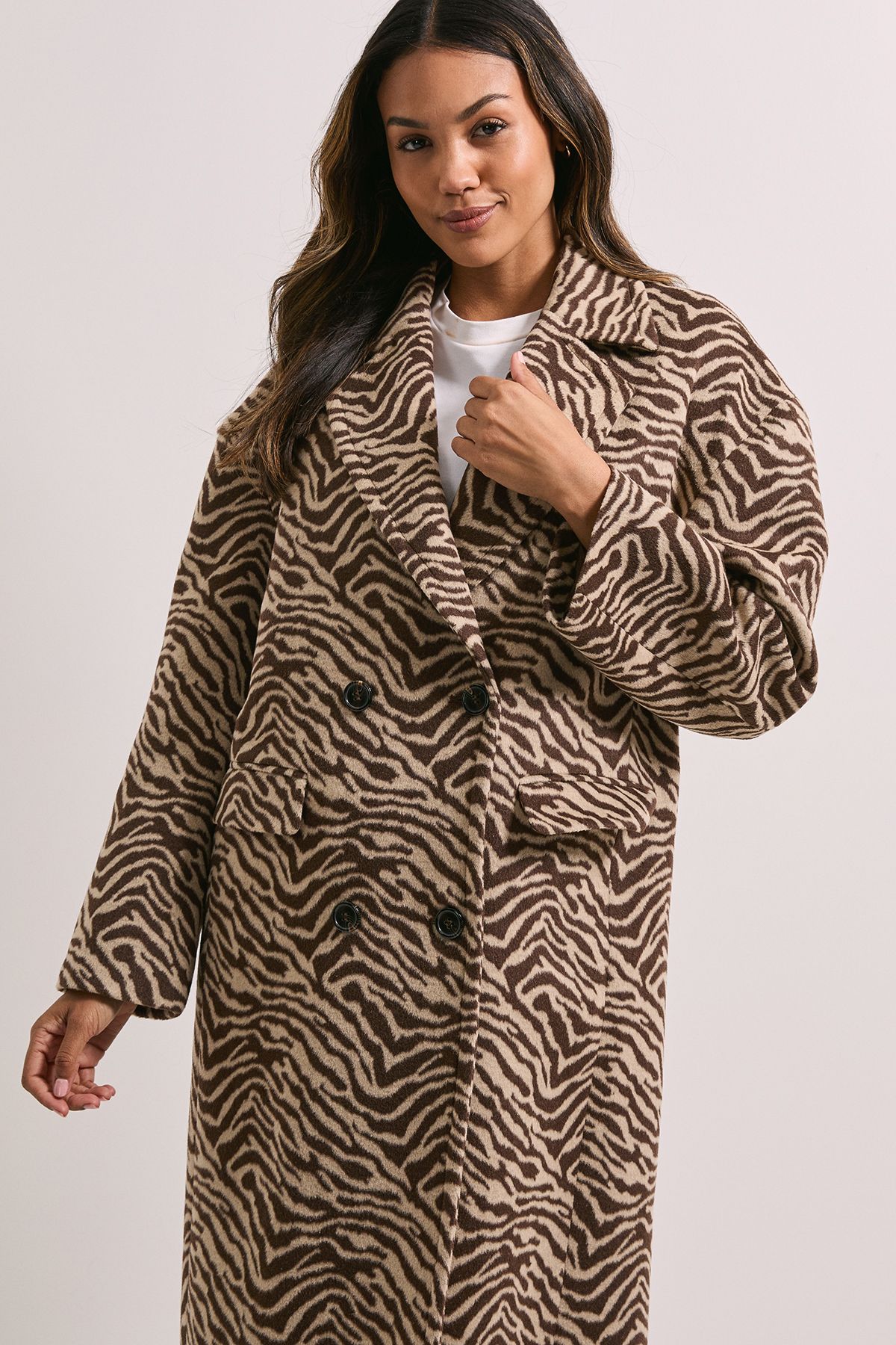 Dorothy Perkins Wide Collar Animal Print Coat Animal image 2