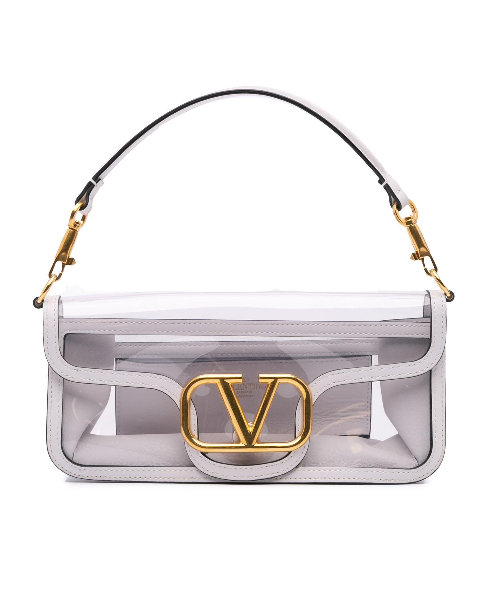 Valentino Preloved Roman Stud Shoulder Bag Wo - White Satchel