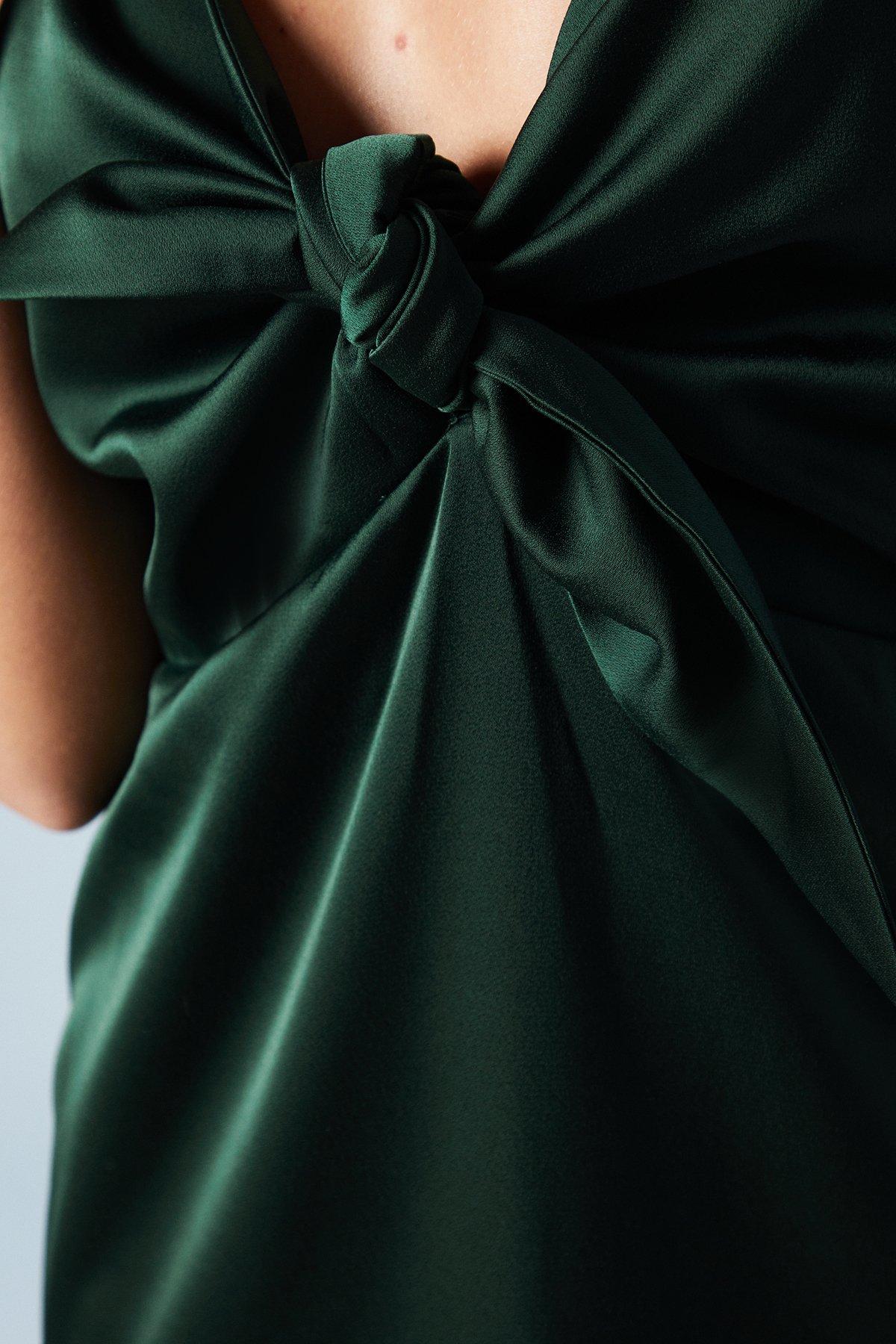 Oasis Strappy Tie Detail Bridesmaids Dress Emerald image 5