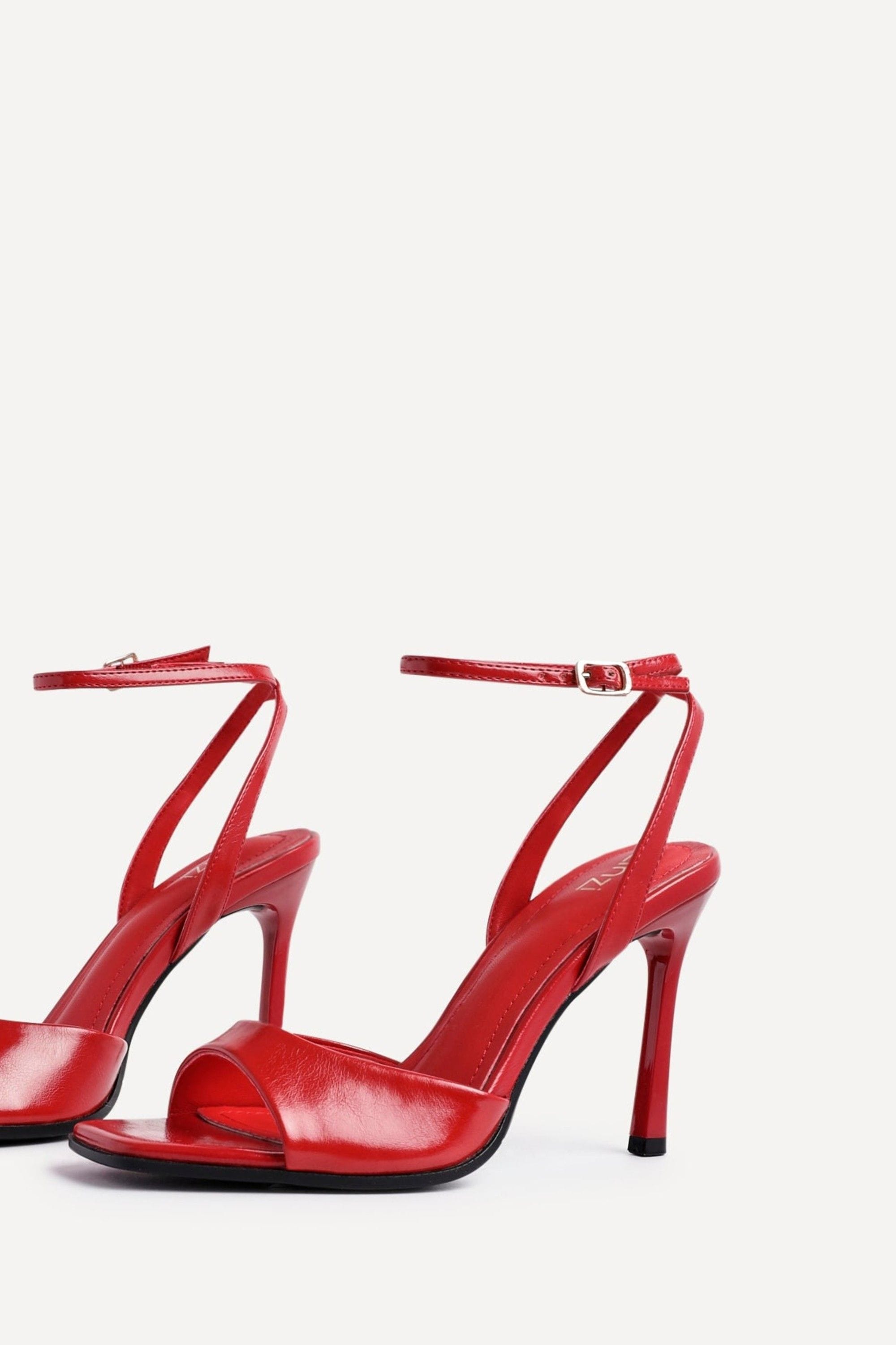 Linzi Jazz Red Faux Leather Stiletto High Heels image 4