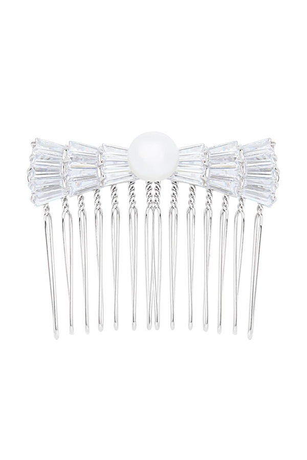 Jon Richard Pearl And Cubic Zirconia Bgauette Hair Comb - Gift Pouch