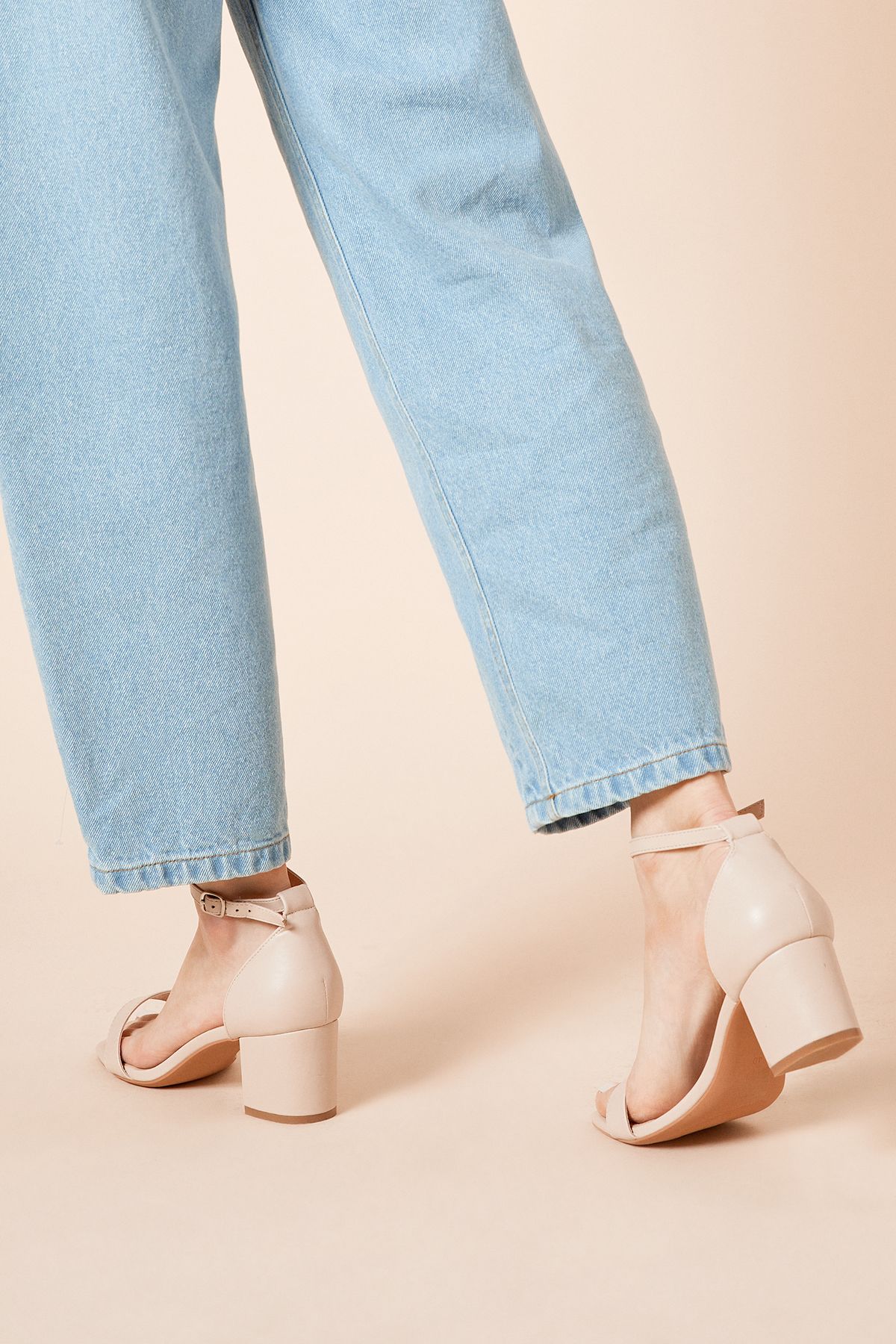 Dorothy Perkins Sammy Barely There Low Block Heel Sandals Beige image 4