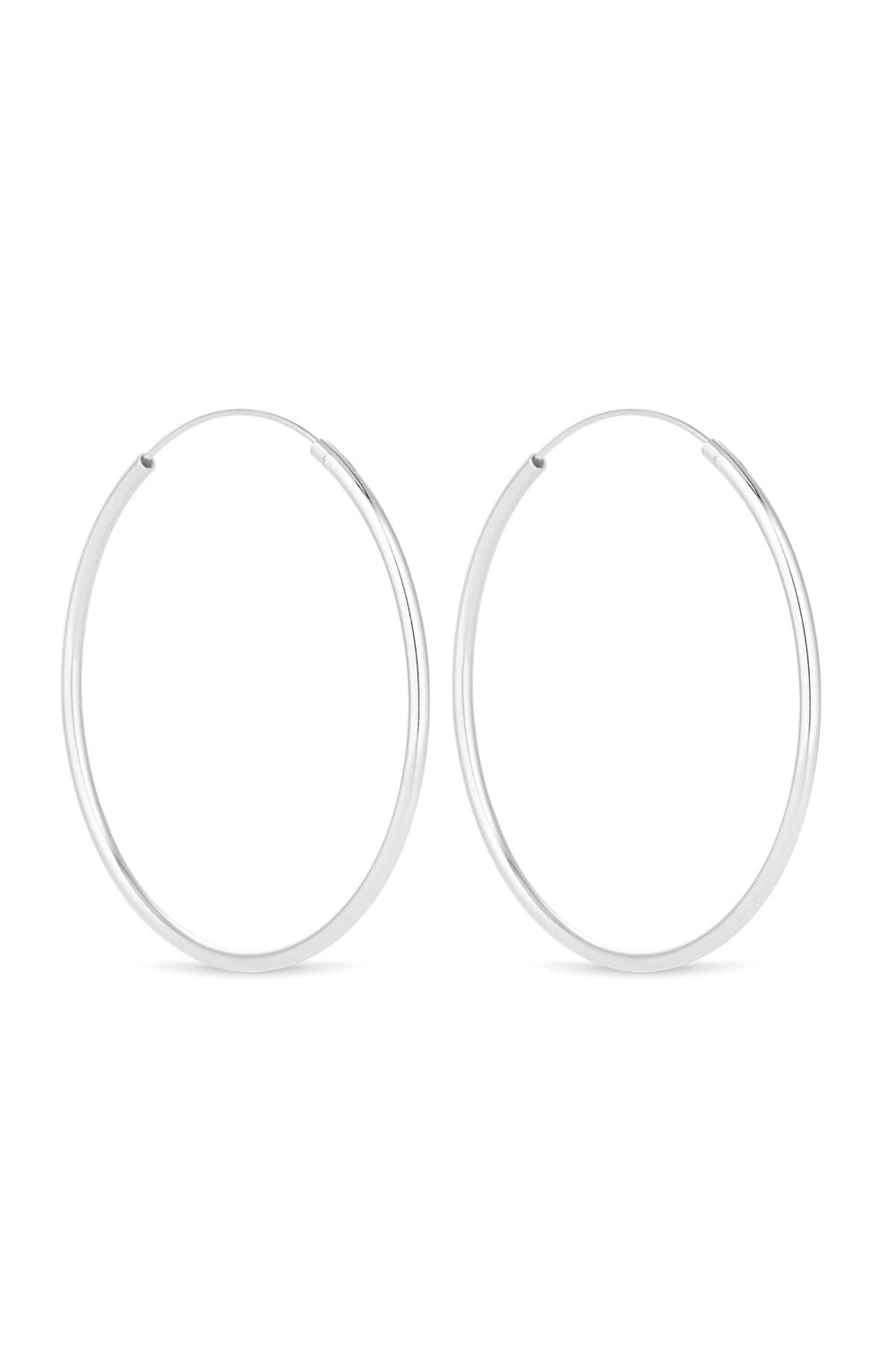 Simply Silver Sterling Silver 925 50mm Sleeper Hoop Earrings