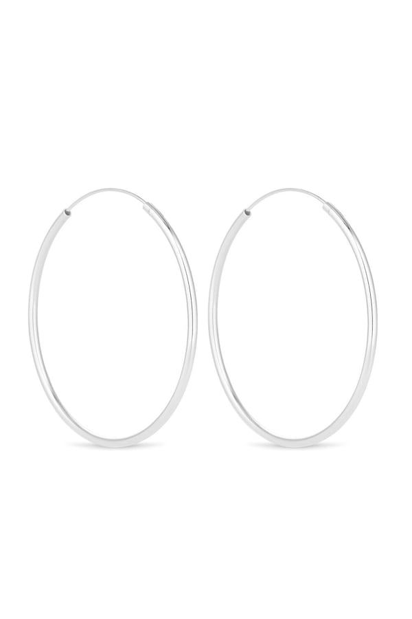 Simply Silver Sterling Silver 925 50mm Sleeper Hoop Earrings