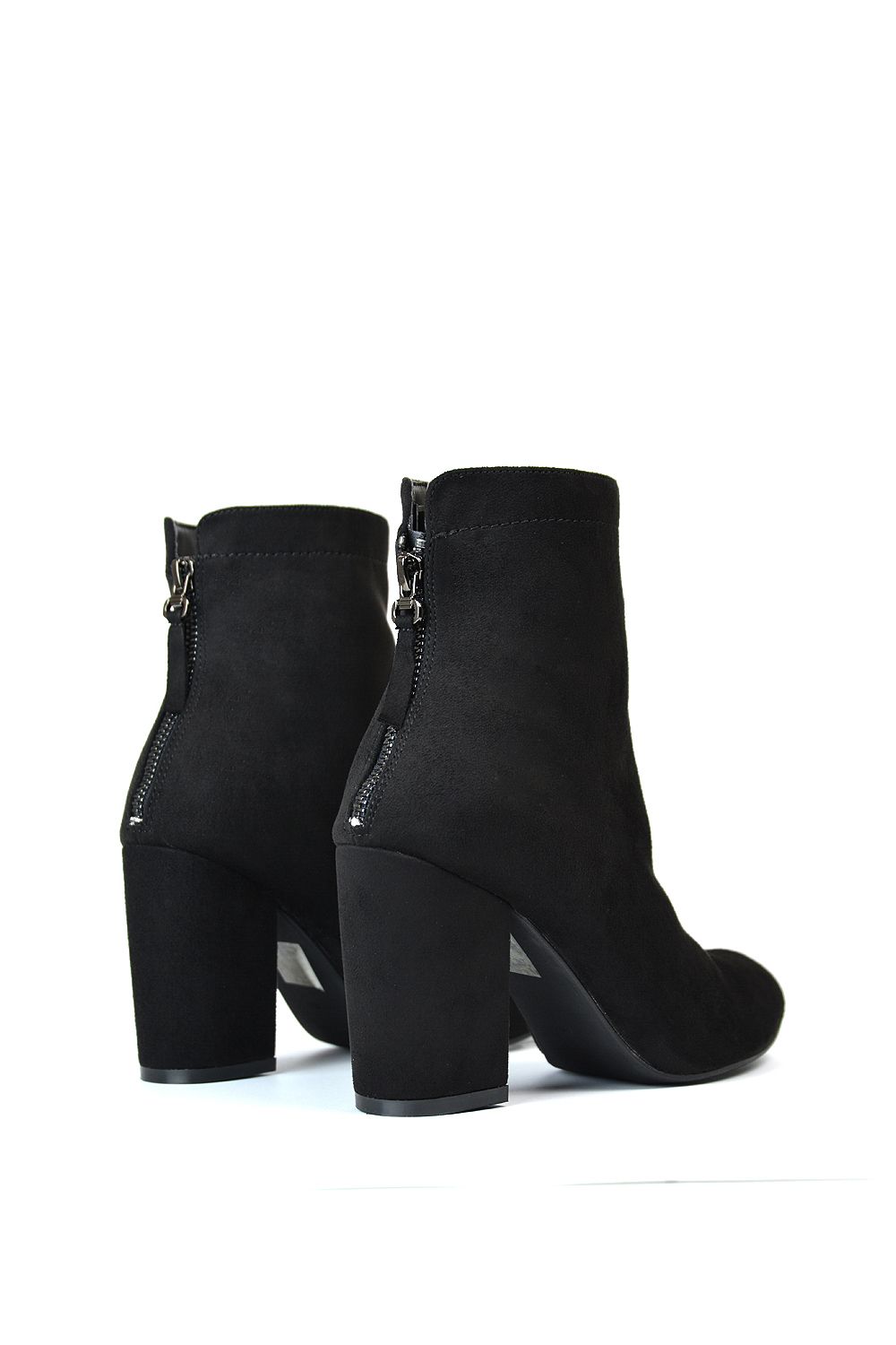XY London 'Evia' Zip-Up Mid Block Heel Sock Ankle Boots image 3