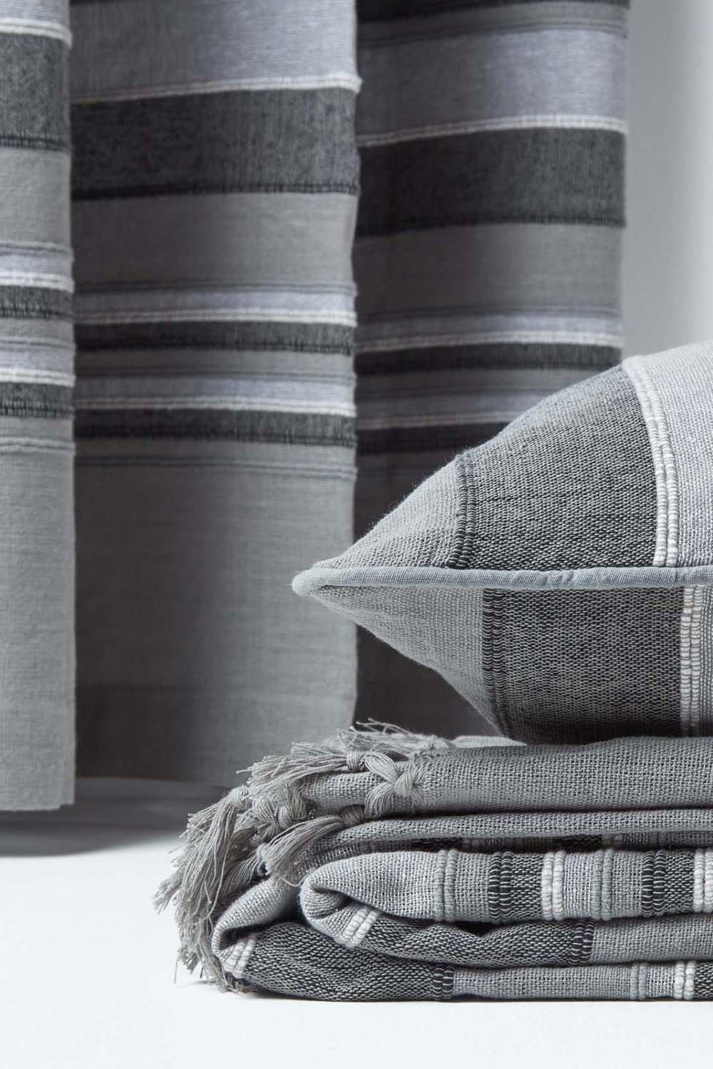 Homescapes Cotton Striped Morocco Cushion Cover image 5