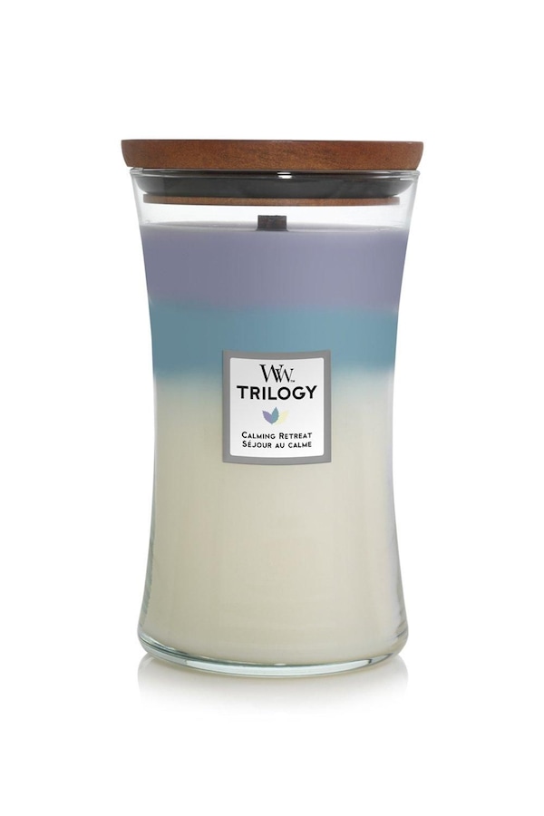 Woodwick Trilogy Calming Retreat Large Candle Multi